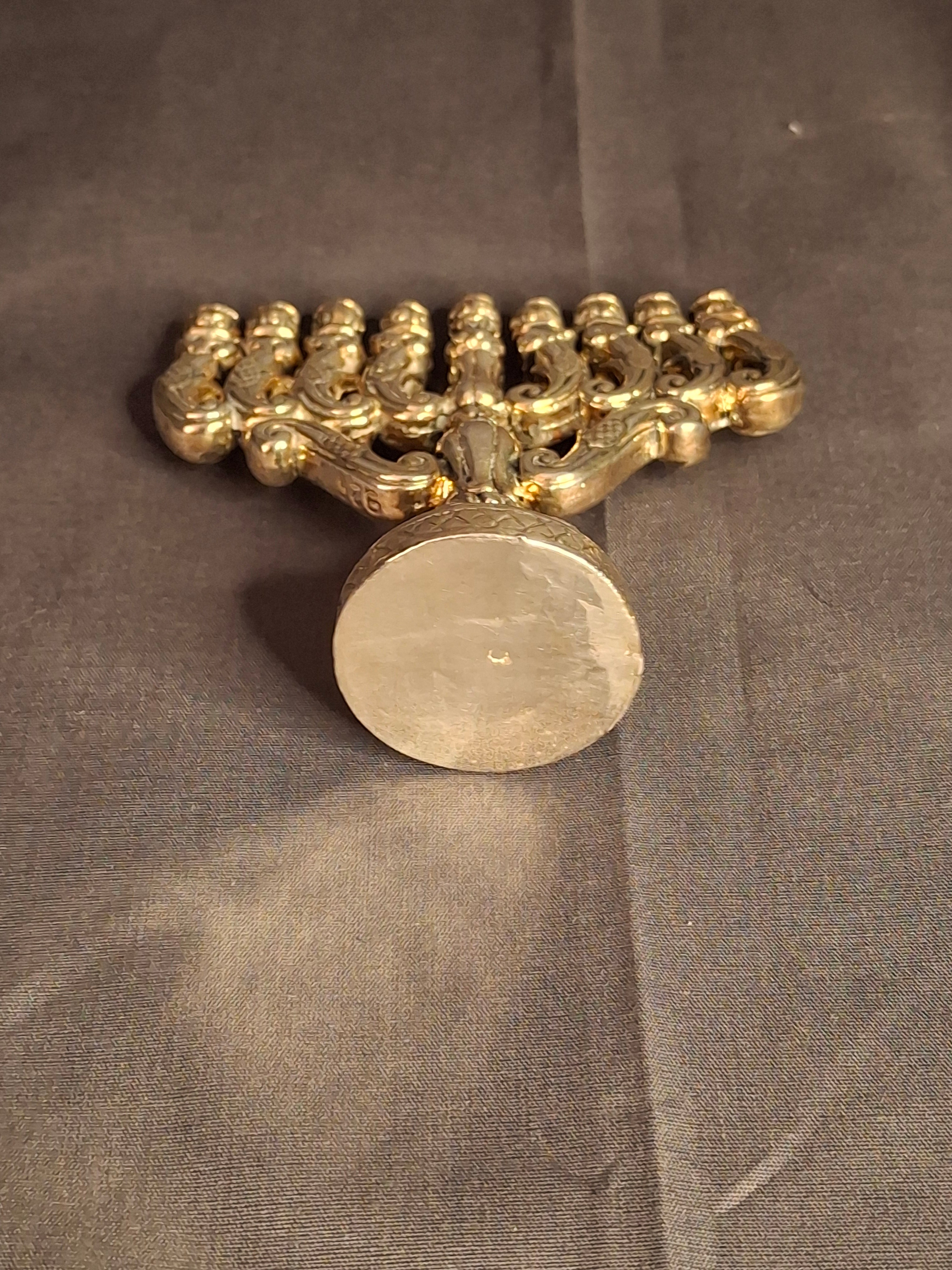Vintage Miniature 925 Sterling Silver Hanukkah Menorah Hanukkiah 32g Judaica