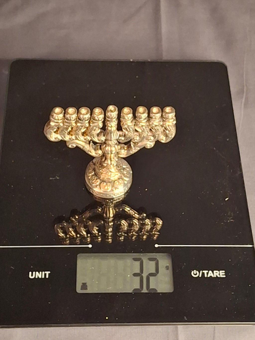 Vintage Miniature 925 Sterling Silver Hanukkah Menorah Hanukkiah 32g Judaica