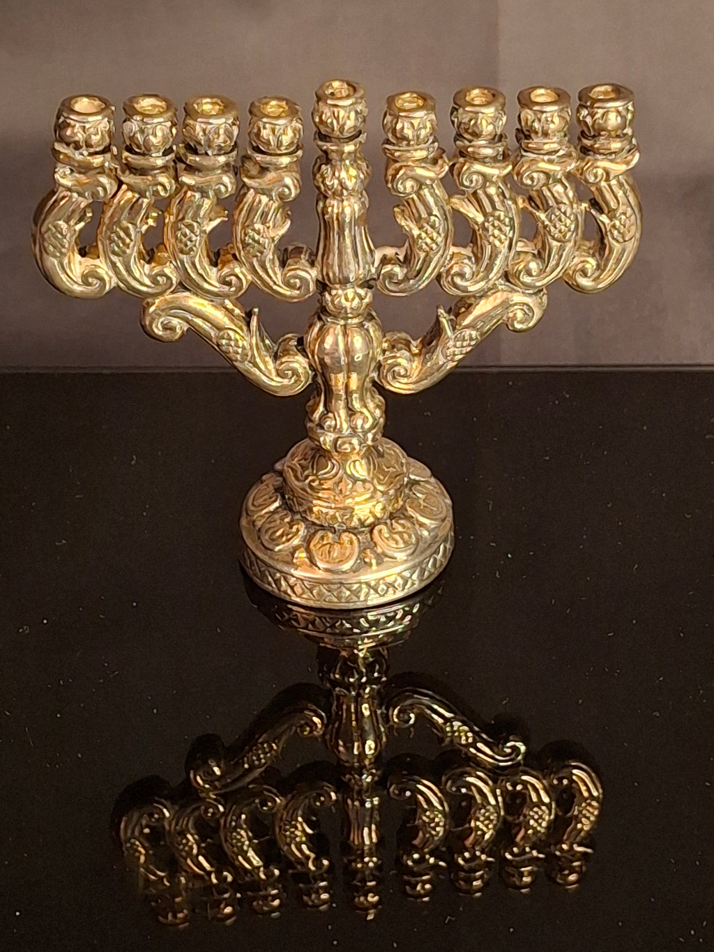 Vintage Miniature 925 Sterling Silver Hanukkah Menorah Hanukkiah 32g Judaica