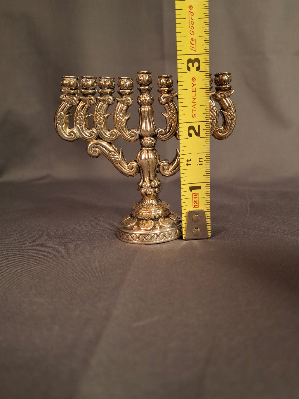 Vintage Miniature 925 Sterling Silver Hanukkah Menorah Hanukkiah 32g Judaica