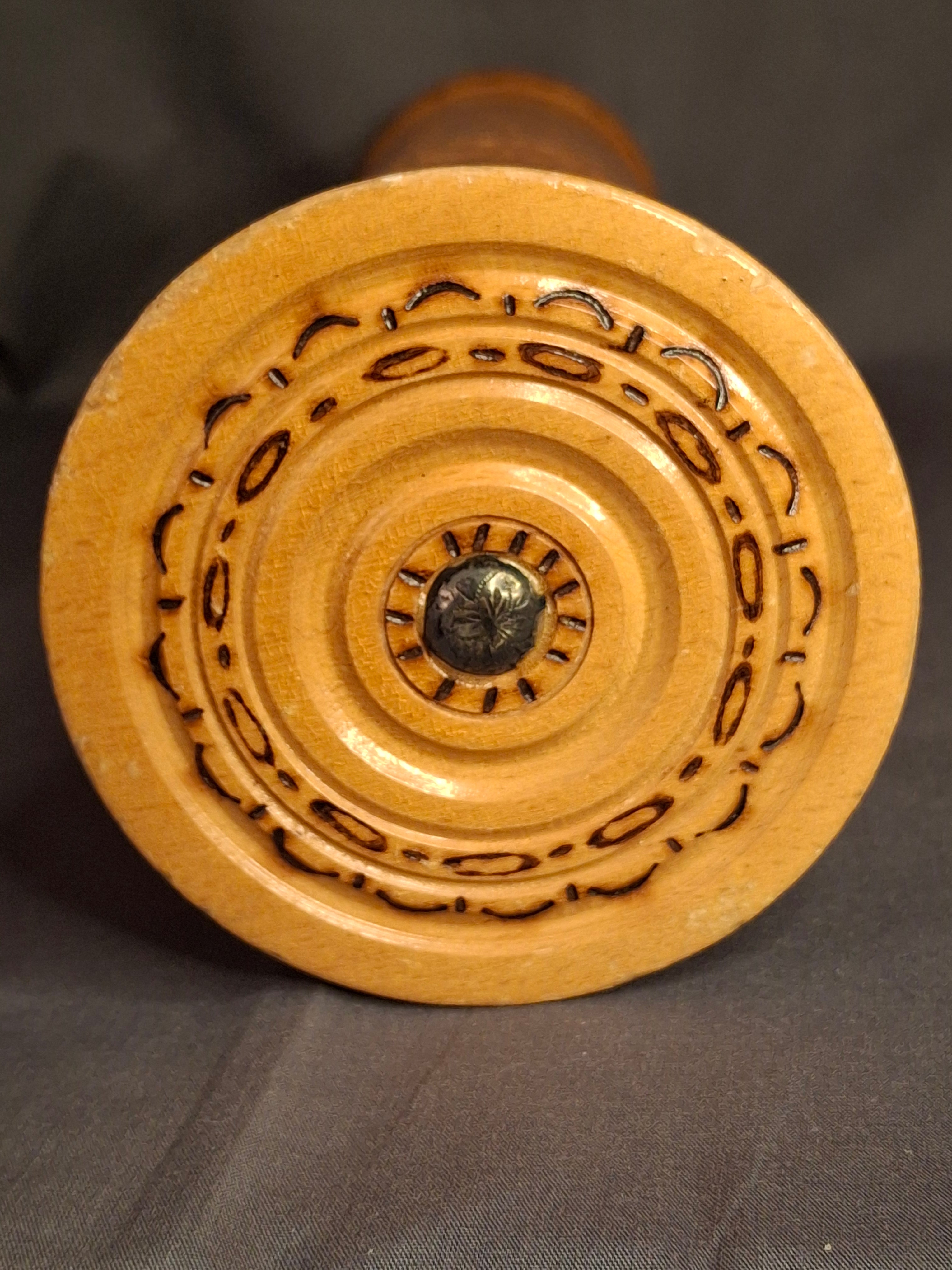 Antique Bezalel Style Israel Olive Wood Megillah Case Hand Carved Jerusalem Wall 14"