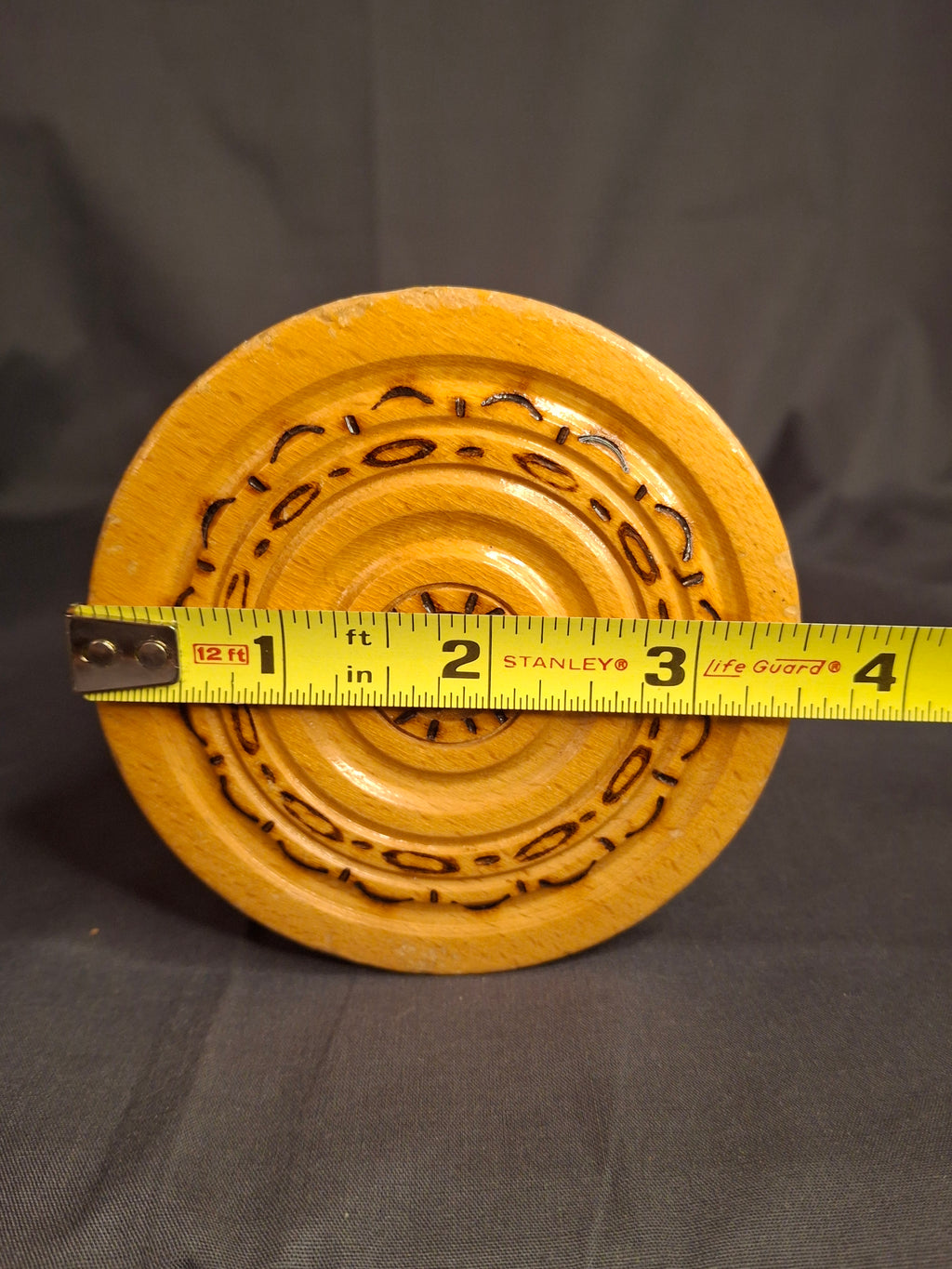 Antique Bezalel Style Israel Olive Wood Megillah Case Hand Carved Jerusalem Wall 14"