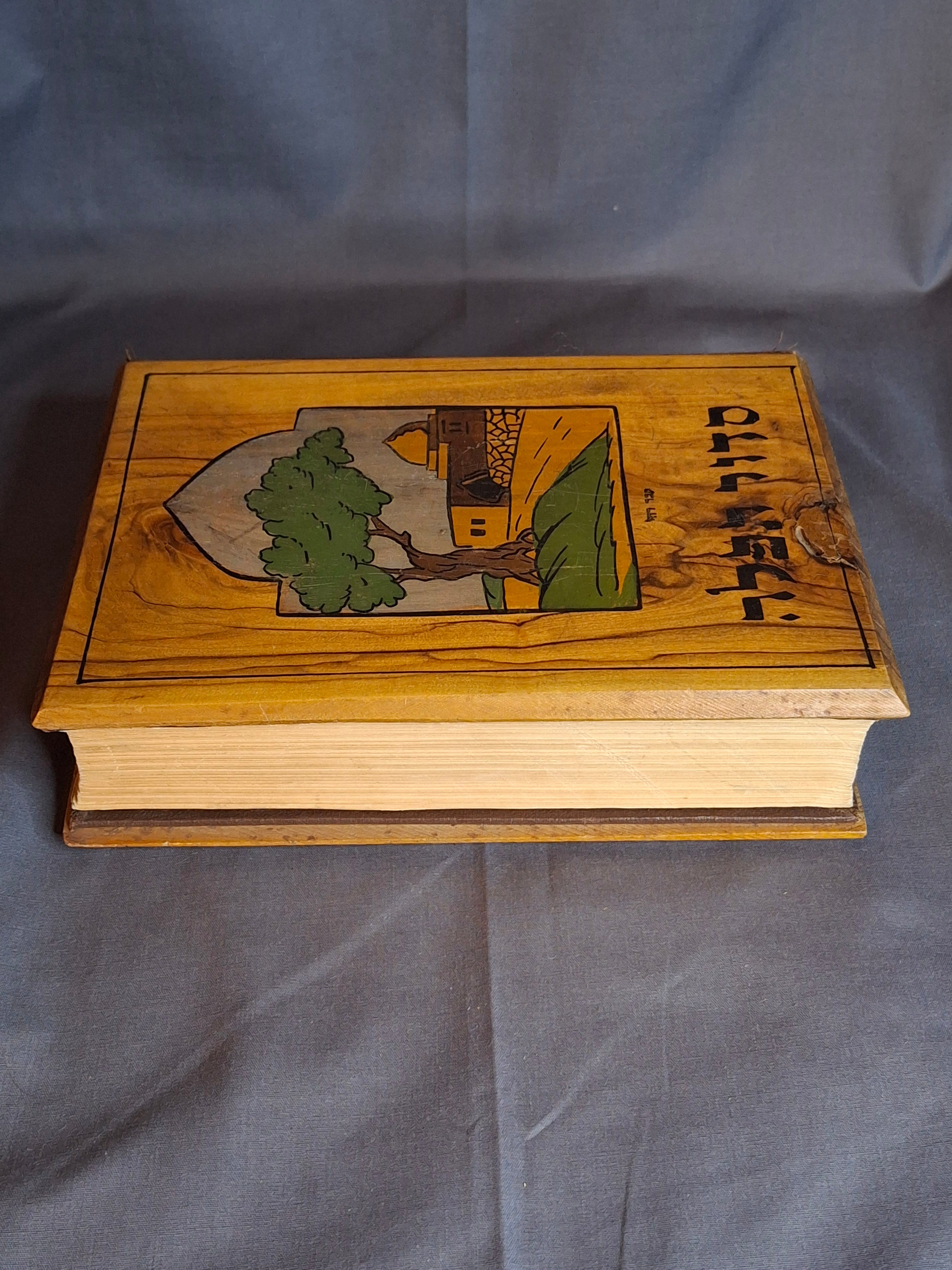Antique Bezalel Olive Wood Siddur Jewish Prayer Book Jerusalem c1920 Rachel’s Tomb