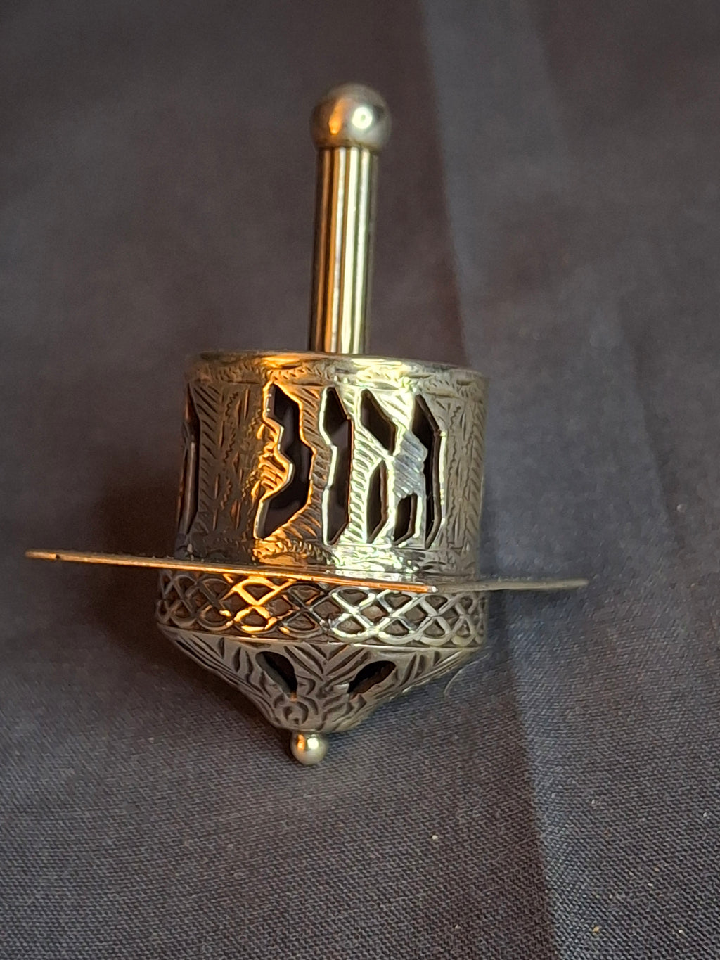 Vintage Netafim Sterling Silver Dreidel Israel Filigree Pierced Sevivon 23g