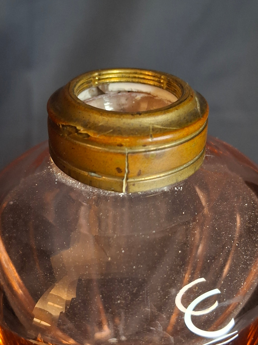 Pair Antique Pink Glass Dolphin Koi Fish Kerosene Fluid Lamps Hexagon Base