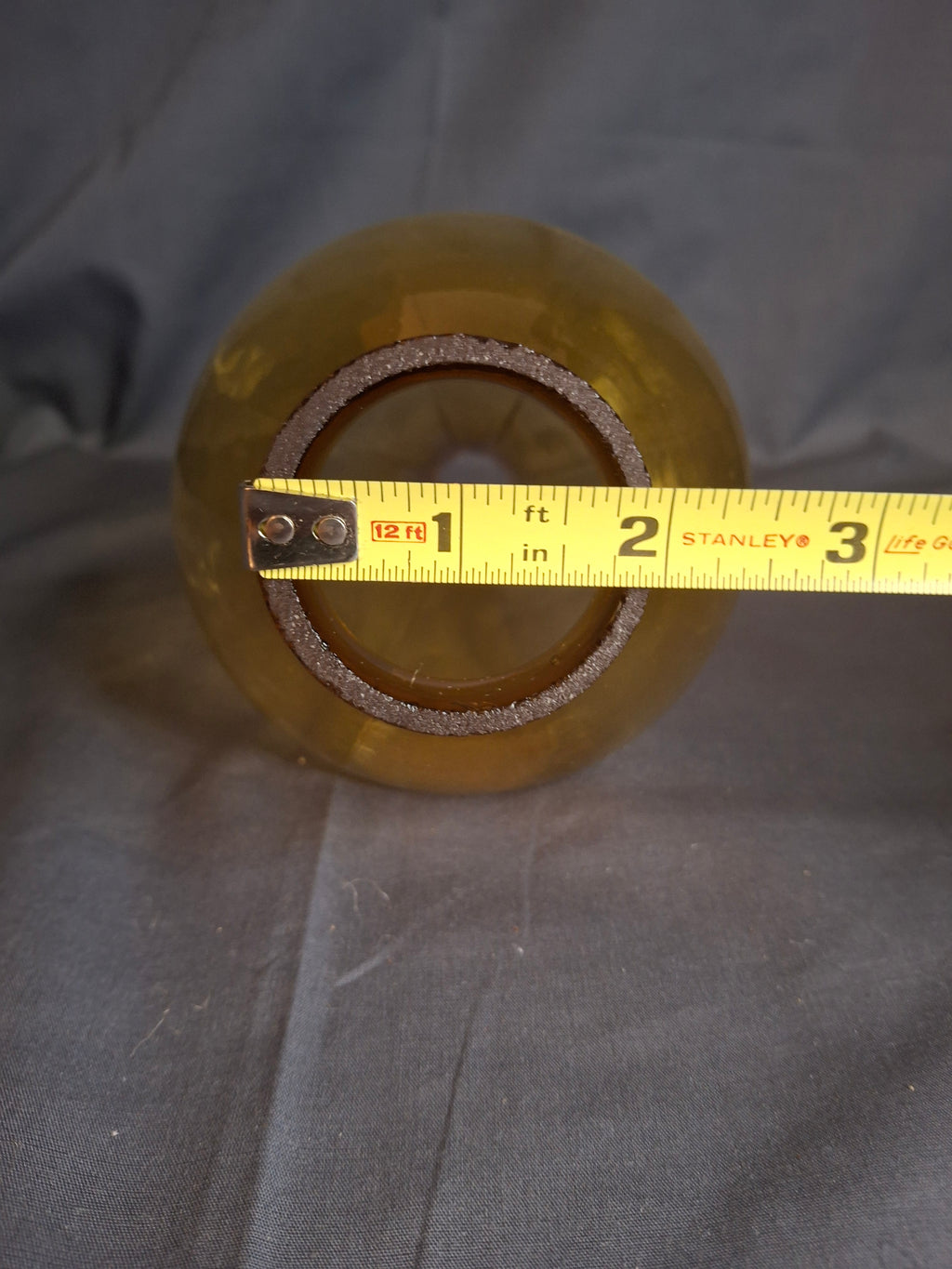 Vintage Amber Glass Octagonal Lamp Chimney 1.75" Fitter Fluted Paneled 8.5"