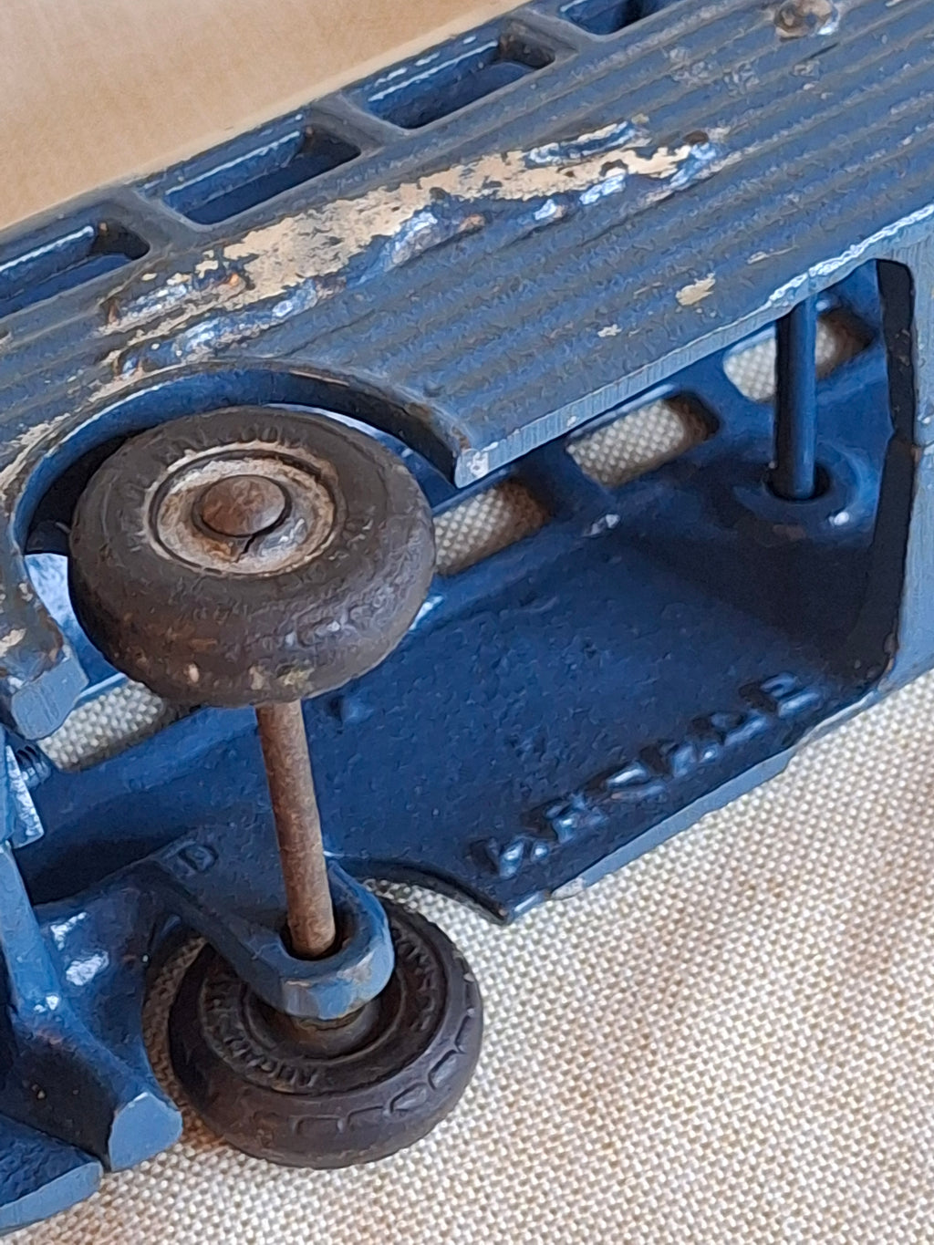 Vintage Arcade Cast Iron Greyhound Bus 9" Toy 1930s Blue 438B All Original