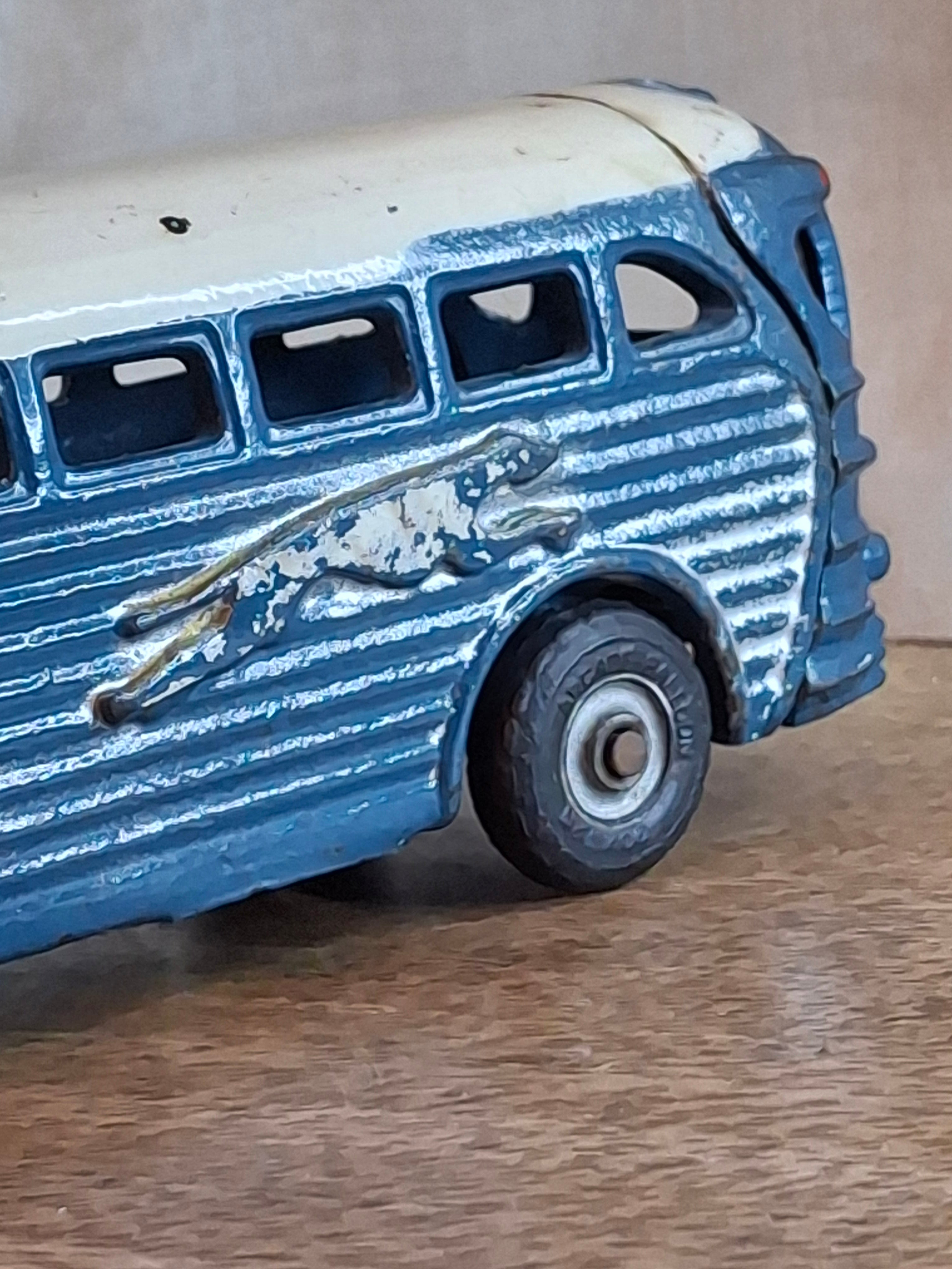 Vintage Arcade Cast Iron Greyhound Bus 9" Toy 1930s Blue 438B All Original