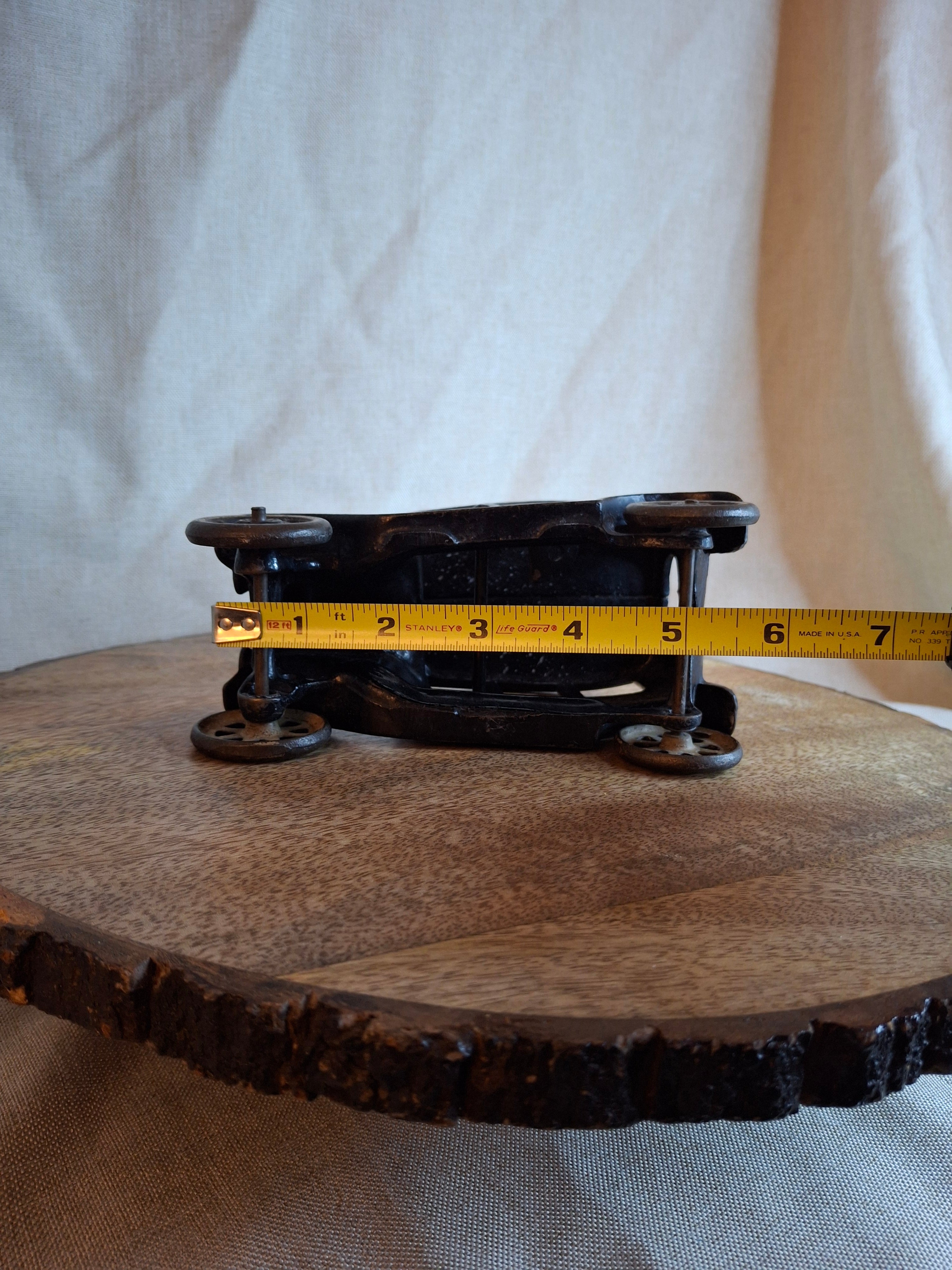 Antique Arcade Cast Iron Ford Model T Tudor Sedan Toy c. 1925 100% Original Paint Gold Striping White Wheels 5"