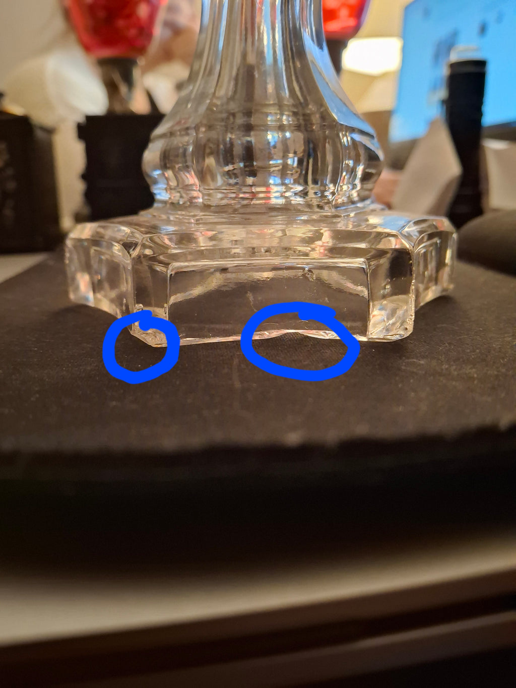 Antique EAPG Bullseye & Fleur-de-Lis All Glass Whale Oil Lamp Flint Wafer c. 1850s