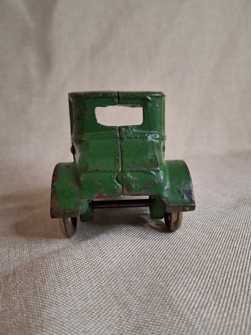 Antique Arcade Cast Iron Ford Model A Coupe Green Toy Car 5" Freeport ILL 1920s