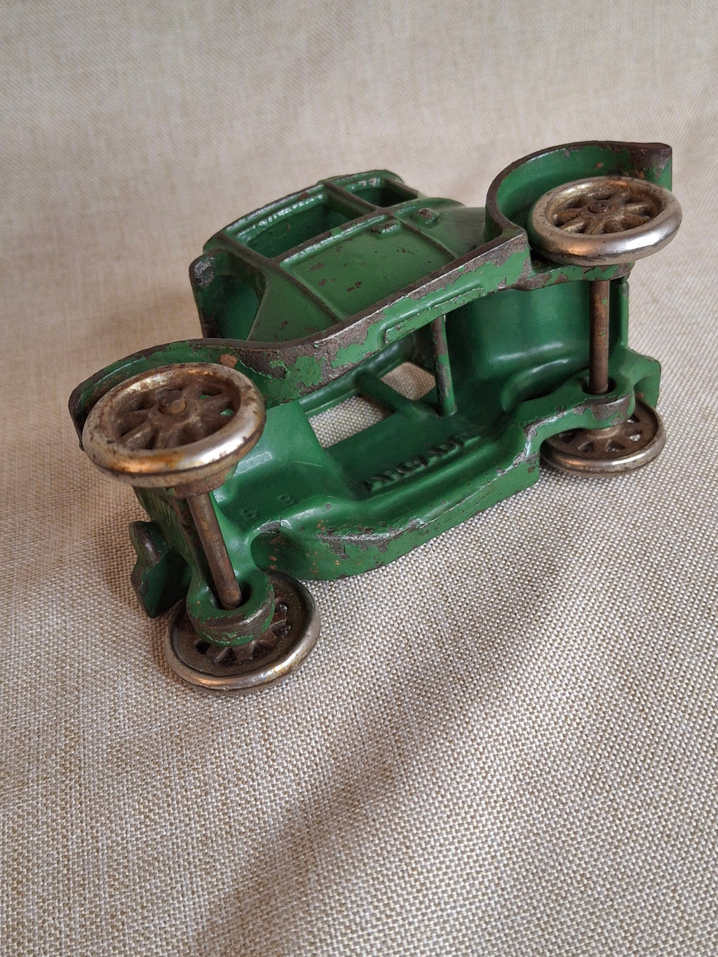 Antique Arcade Cast Iron Ford Model A Coupe Green Toy Car 5" Freeport ILL 1920s