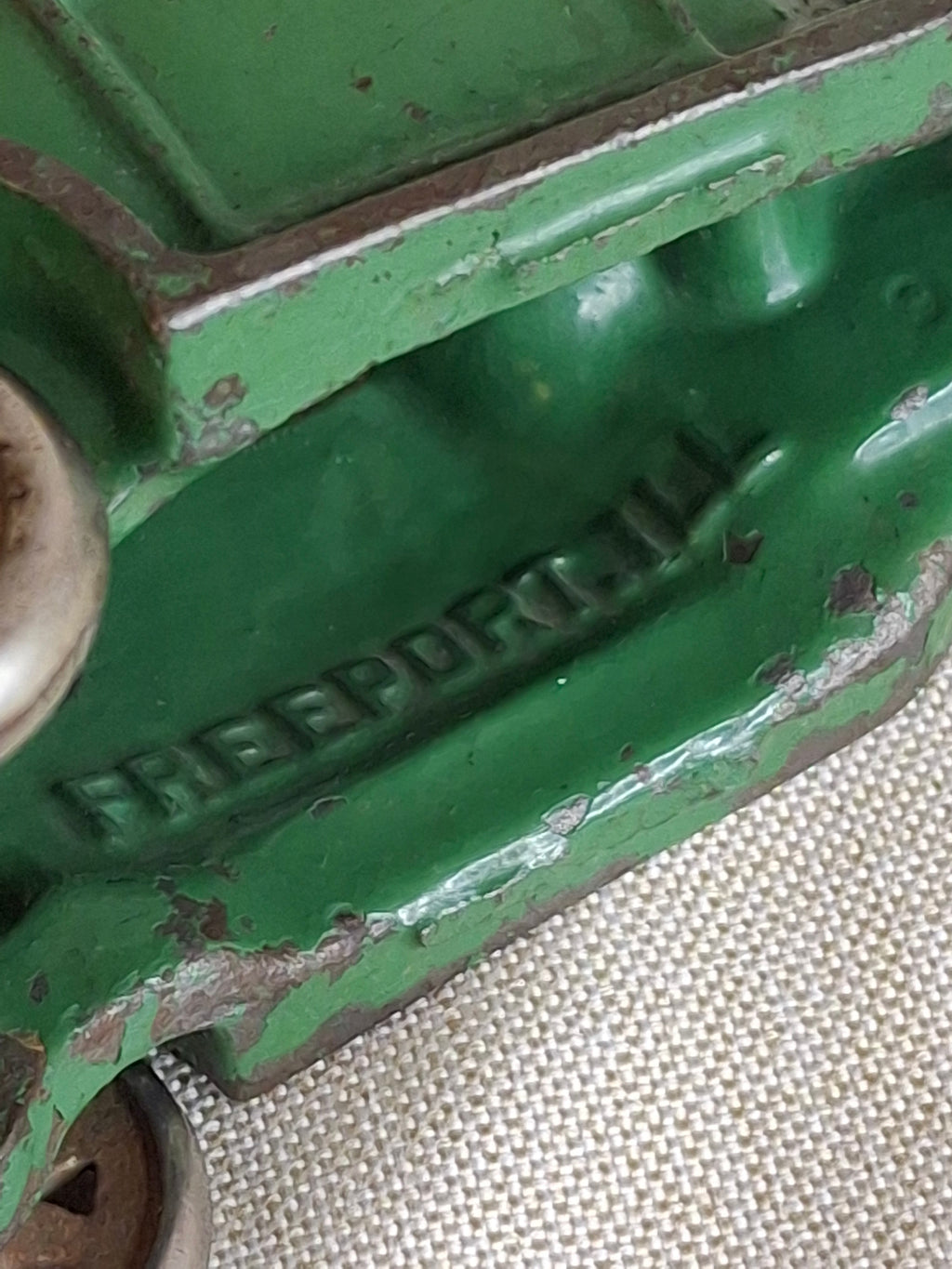 Antique Arcade Cast Iron Ford Model A Coupe Green Toy Car 5" Freeport ILL 1920s