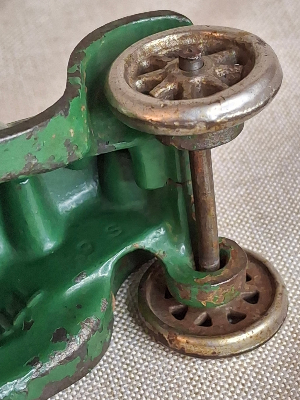 Antique Arcade Cast Iron Ford Model A Coupe Green Toy Car 5" Freeport ILL 1920s