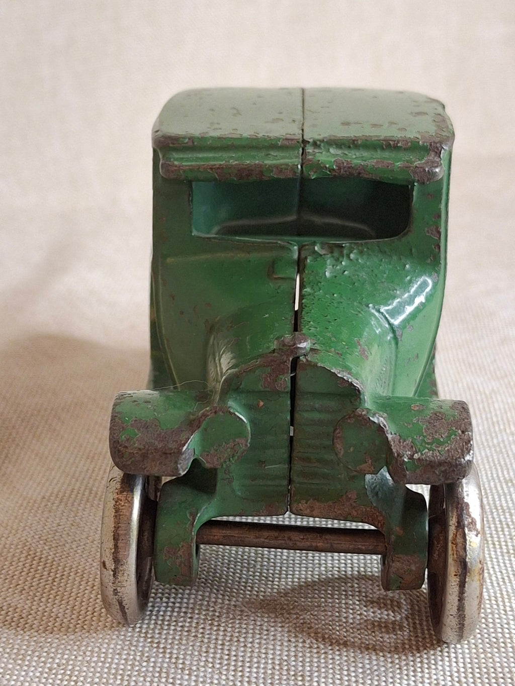 Antique Arcade Cast Iron Ford Model A Coupe Green Toy Car 5" Freeport ILL 1920s