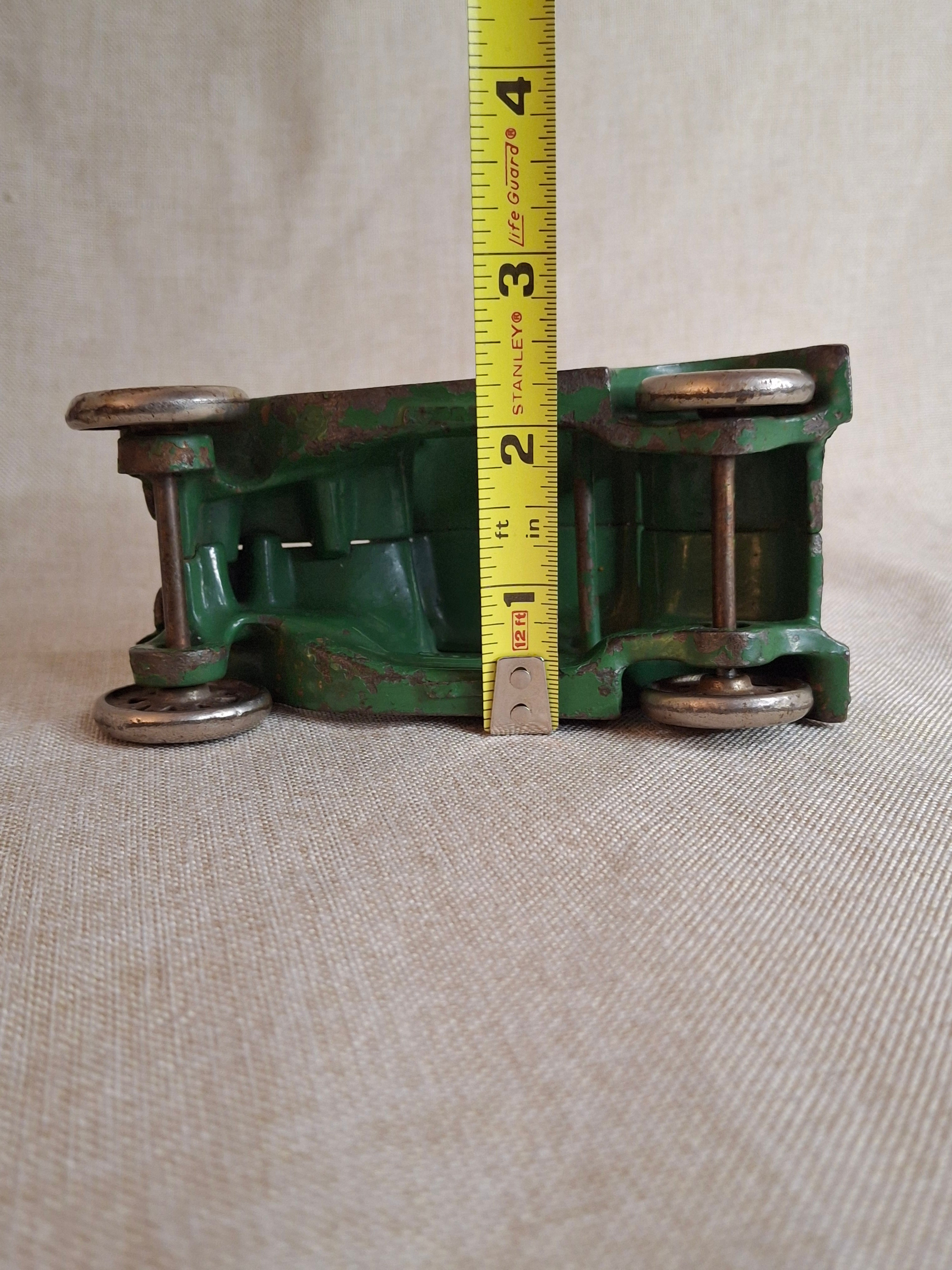 Antique Arcade Cast Iron Ford Model A Coupe Green Toy Car 5" Freeport ILL 1920s