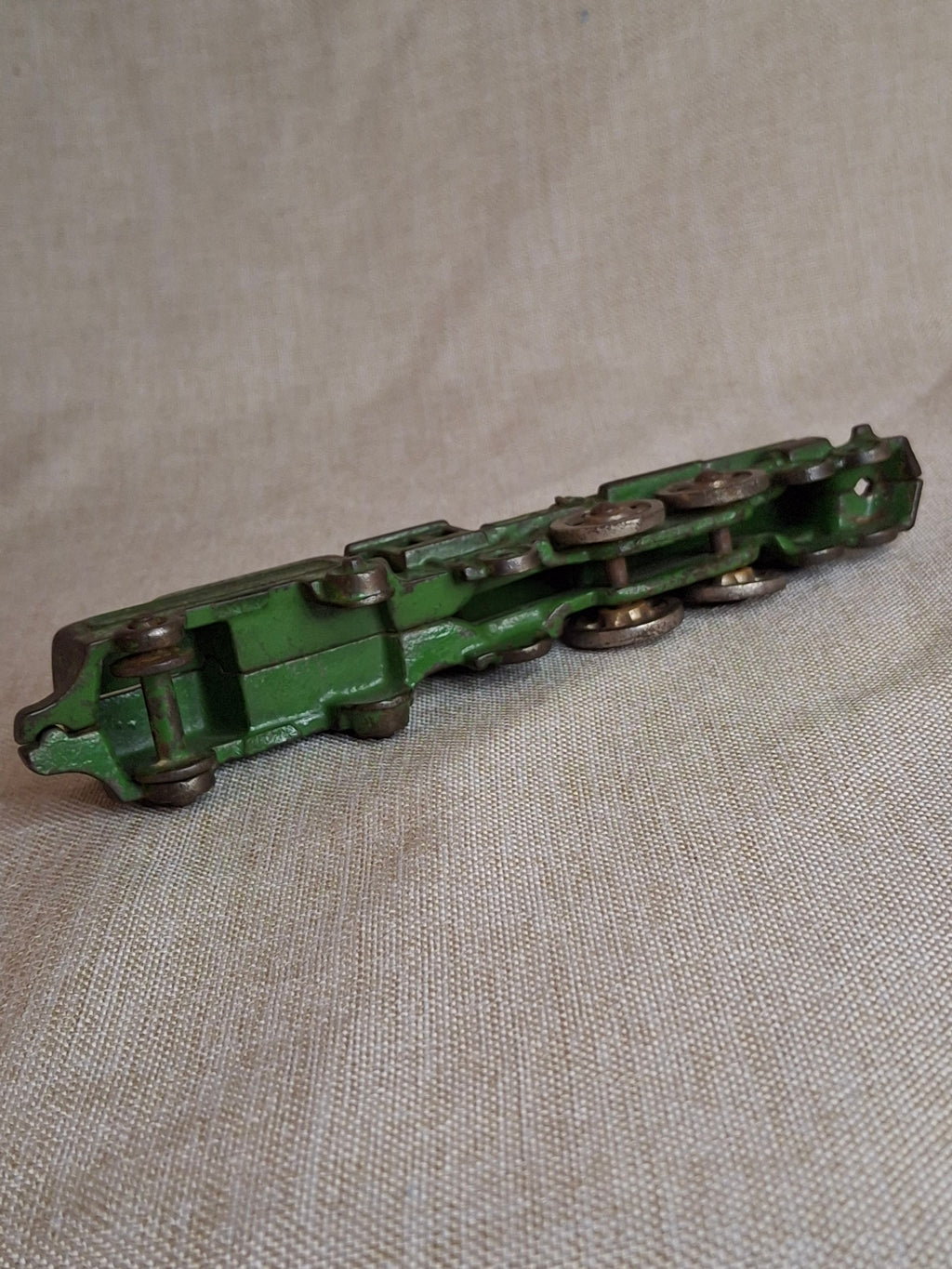 Antique Kilgore Cast Iron Toy Train Locomotive & Tender, Original Green Paint c. 1930s