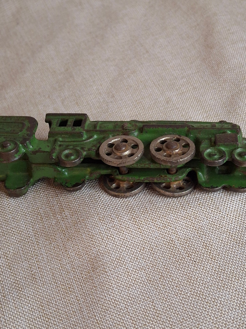 Antique Kilgore Cast Iron Toy Train Locomotive & Tender, Original Green Paint c. 1930s
