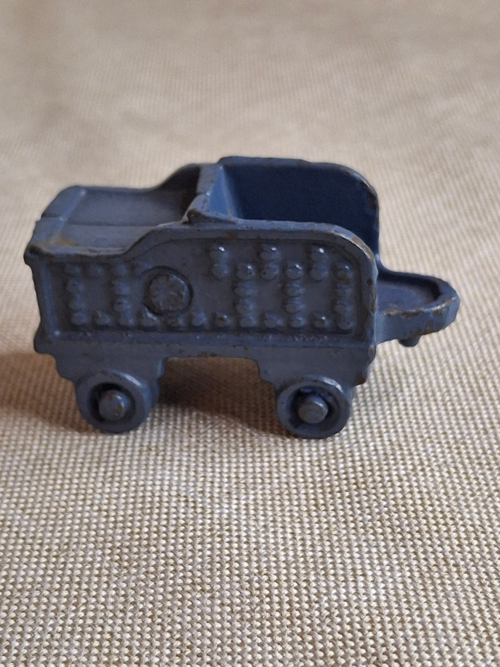 Antique Pre-War Kilgore Cast Iron Toy Floor Train Set – 3 Pieces Blue Paint