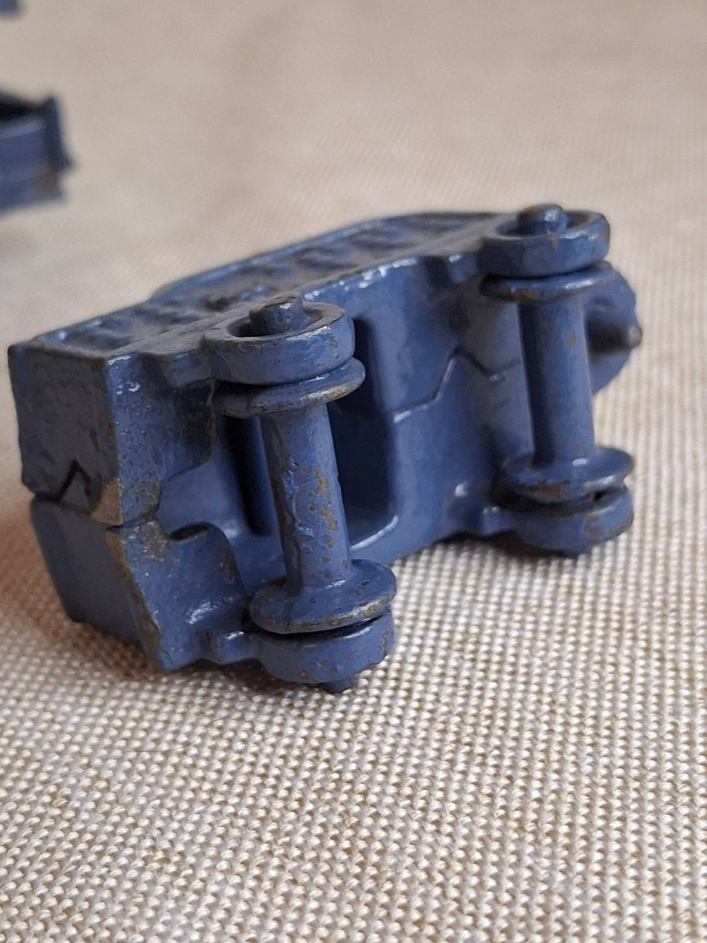Antique Pre-War Kilgore Cast Iron Toy Floor Train Set – 3 Pieces Blue Paint