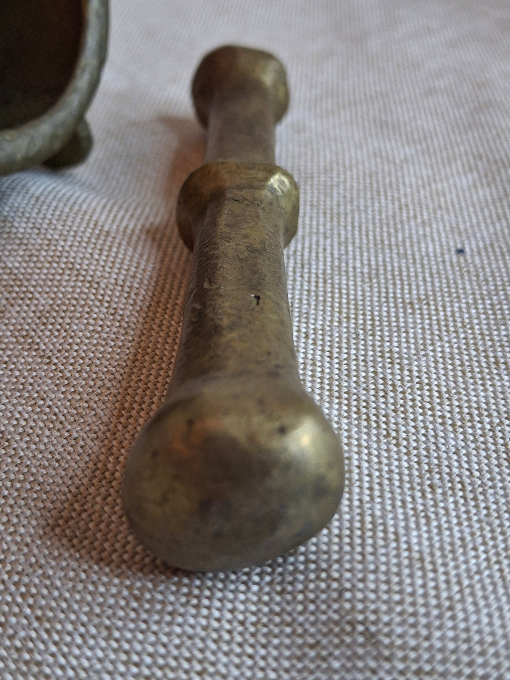 16th or 17th C? Spanish Renaissance Bronze Mortar and Pestle Ribbed Fin Judaica Antiquity