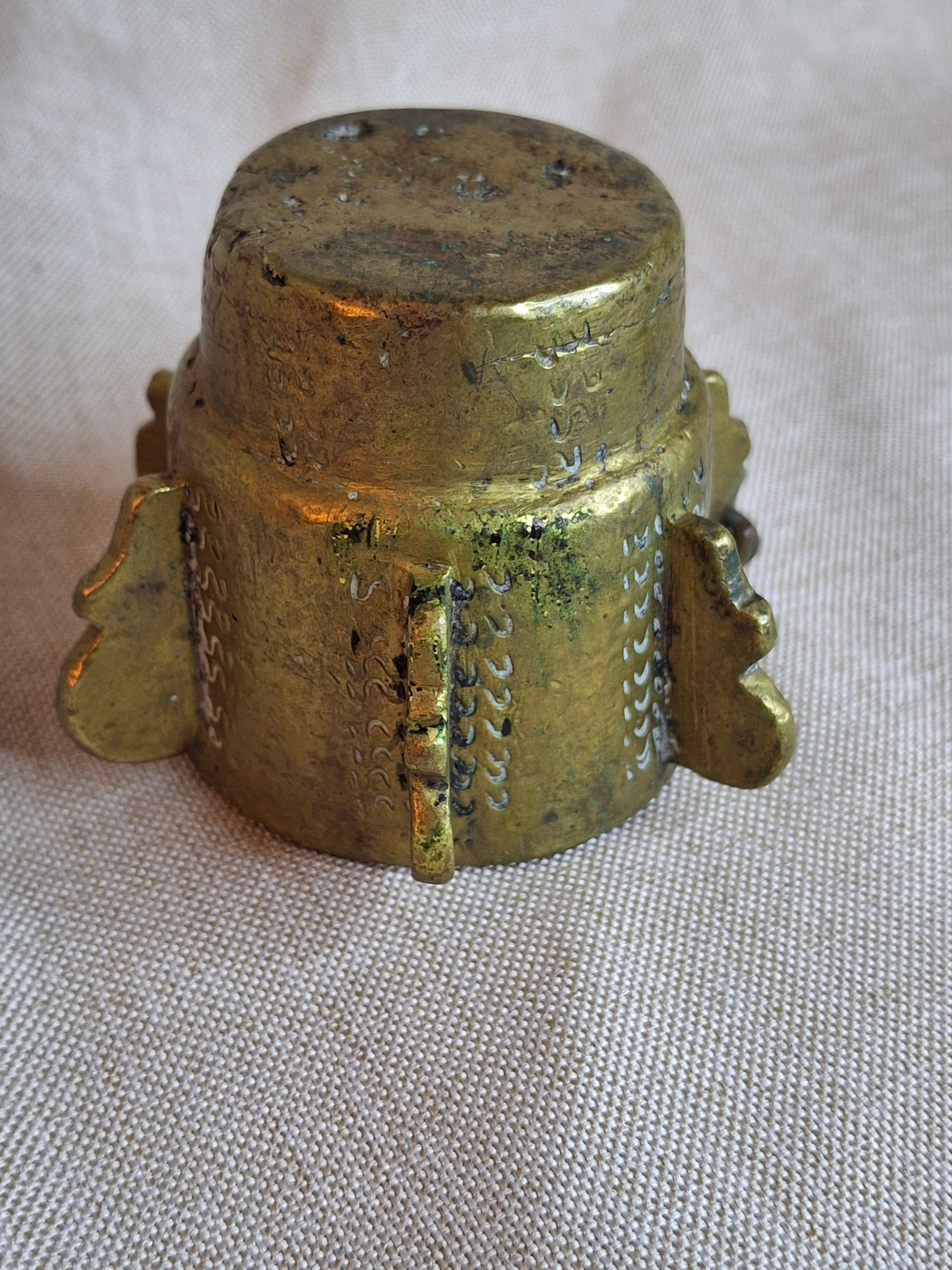 16th or 17th C? Spanish Renaissance Bronze Mortar and Pestle Ribbed Fin Judaica Antiquity