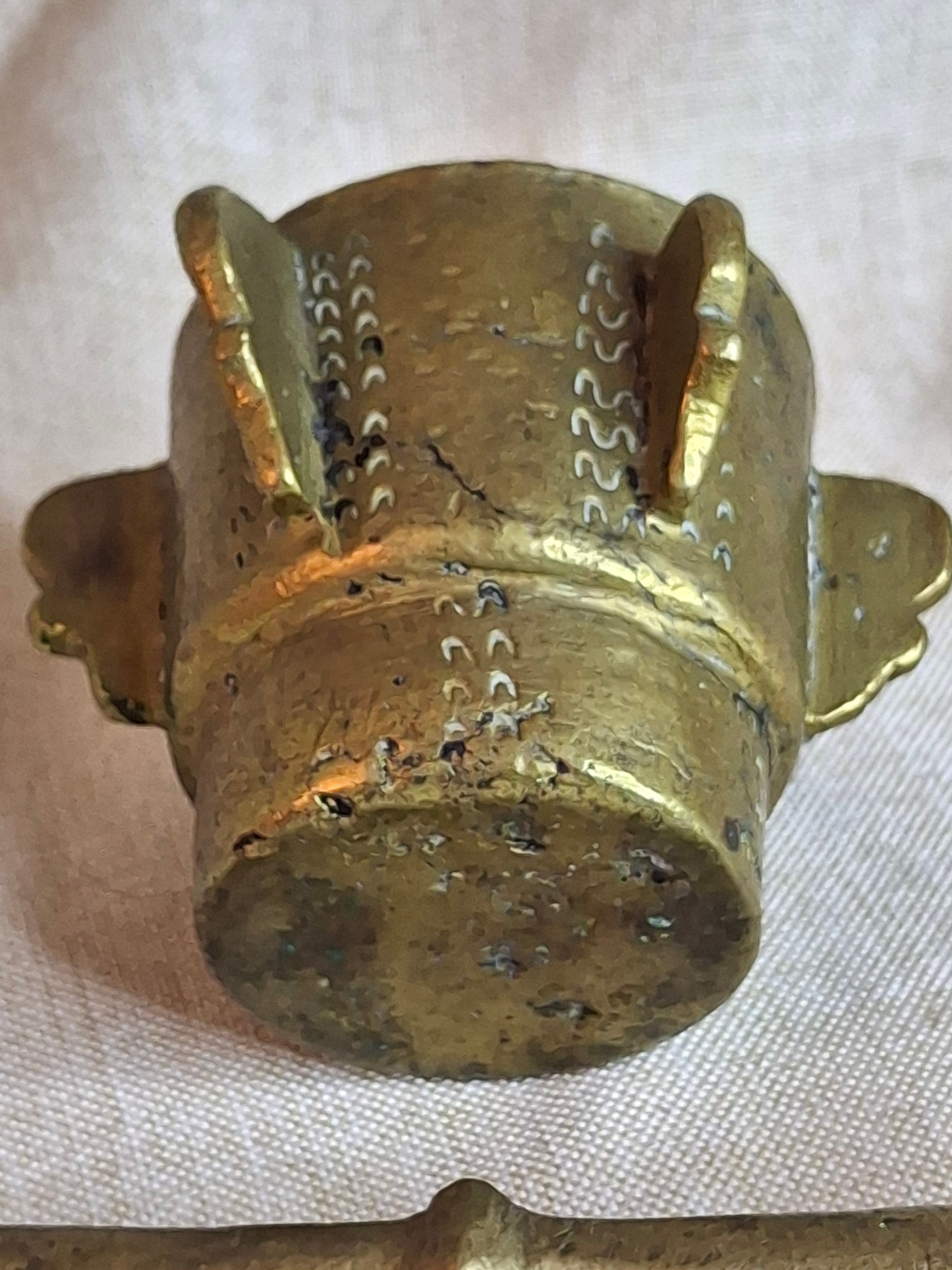 16th or 17th C? Spanish Renaissance Bronze Mortar and Pestle Ribbed Fin Judaica Antiquity