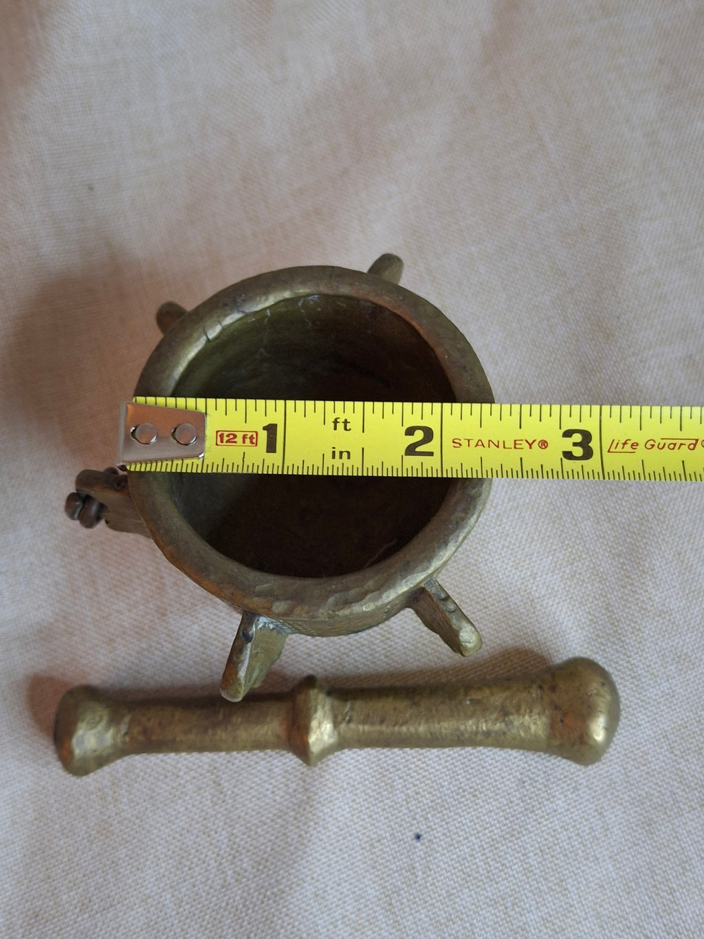 16th or 17th C? Spanish Renaissance Bronze Mortar and Pestle Ribbed Fin Judaica Antiquity