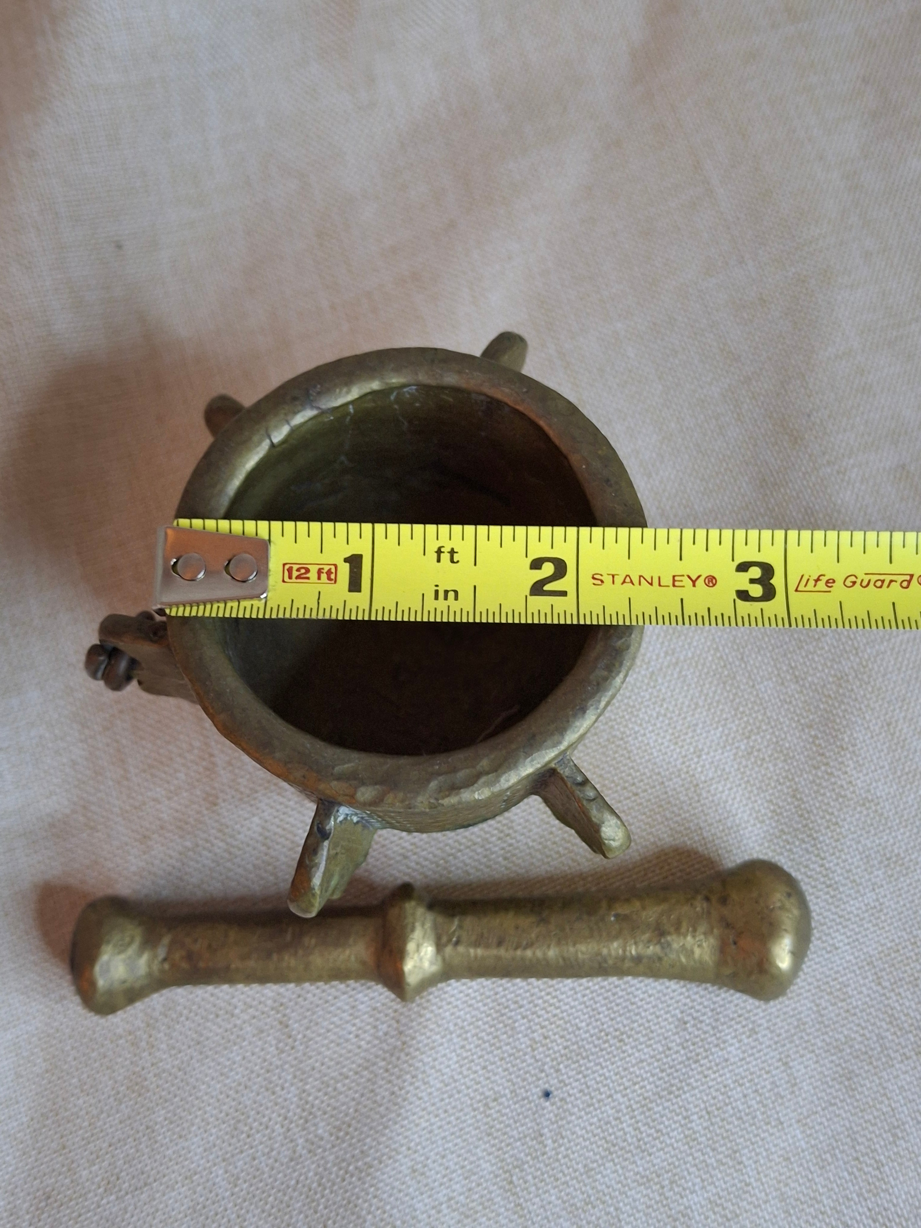 16th or 17th C? Spanish Renaissance Bronze Mortar and Pestle Ribbed Fin Judaica Antiquity