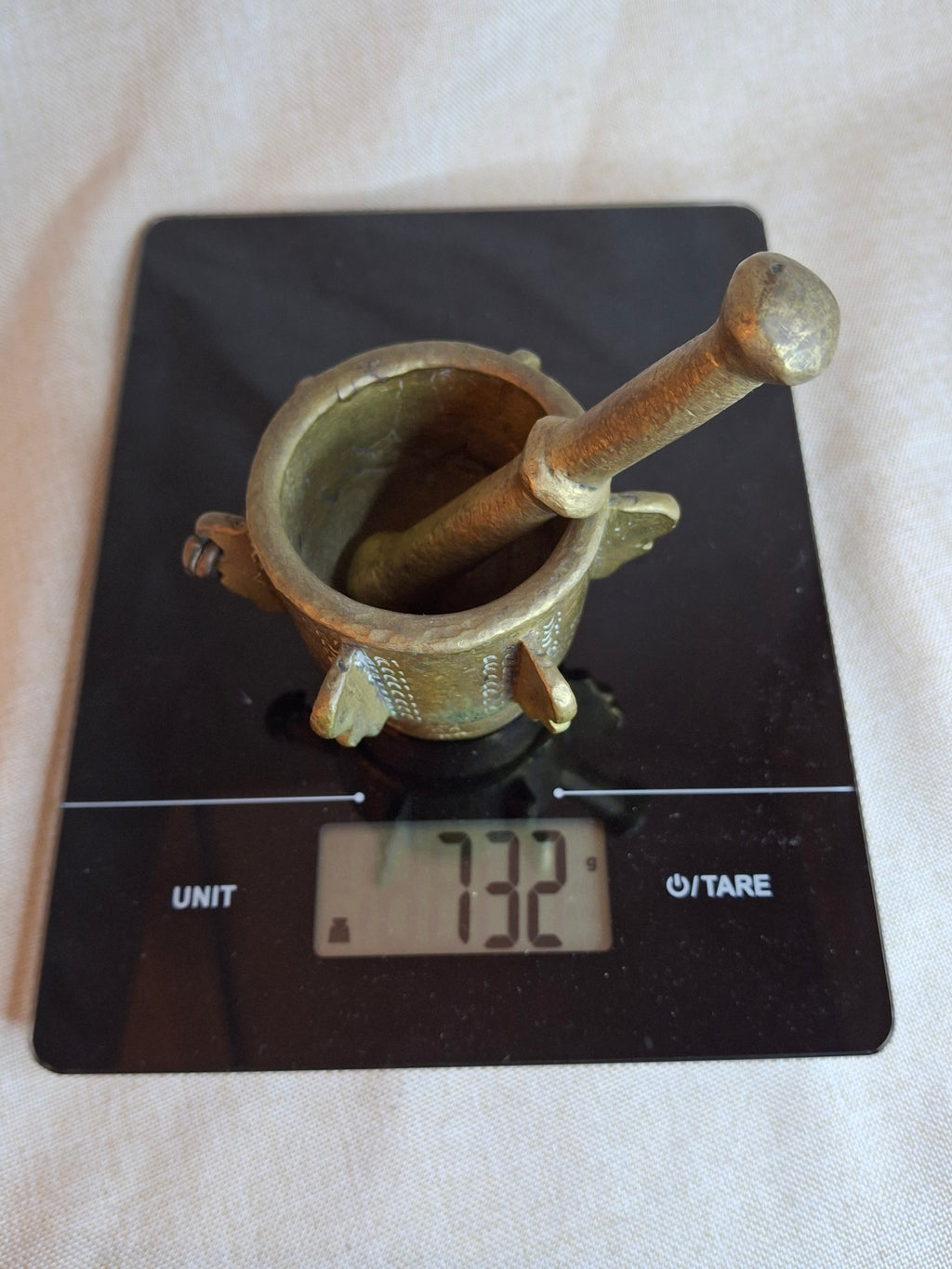 16th or 17th C? Spanish Renaissance Bronze Mortar and Pestle Ribbed Fin Judaica Antiquity