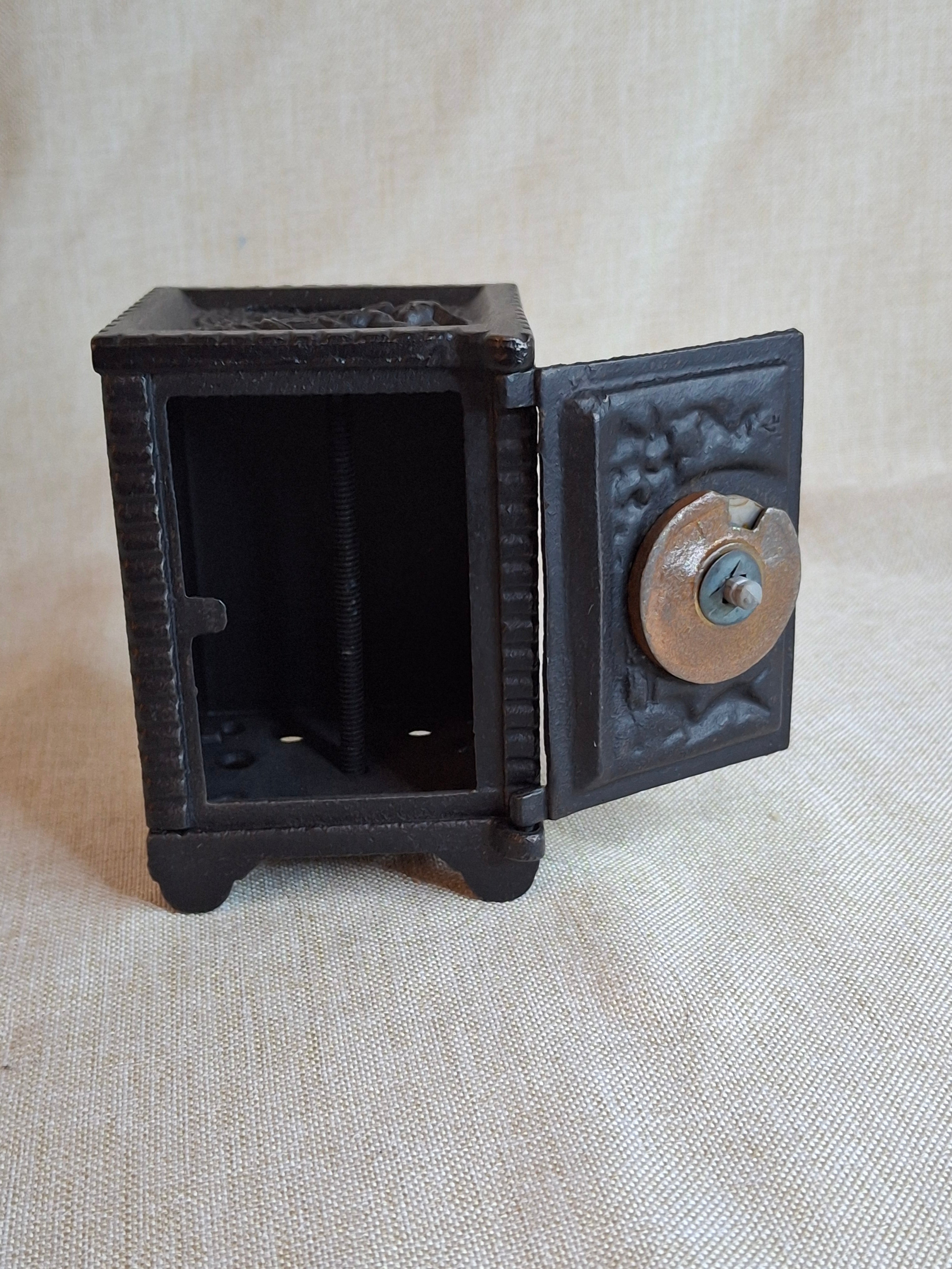 Antique Kenton Toys Cast Iron "Angel" Safe Still Bank 1911 Boy Dog Combination