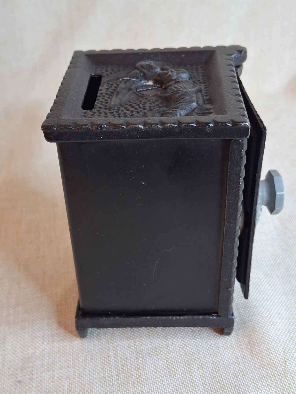 Antique Kenton Toys Cast Iron "Angel" Safe Still Bank 1911 Boy Dog Combination