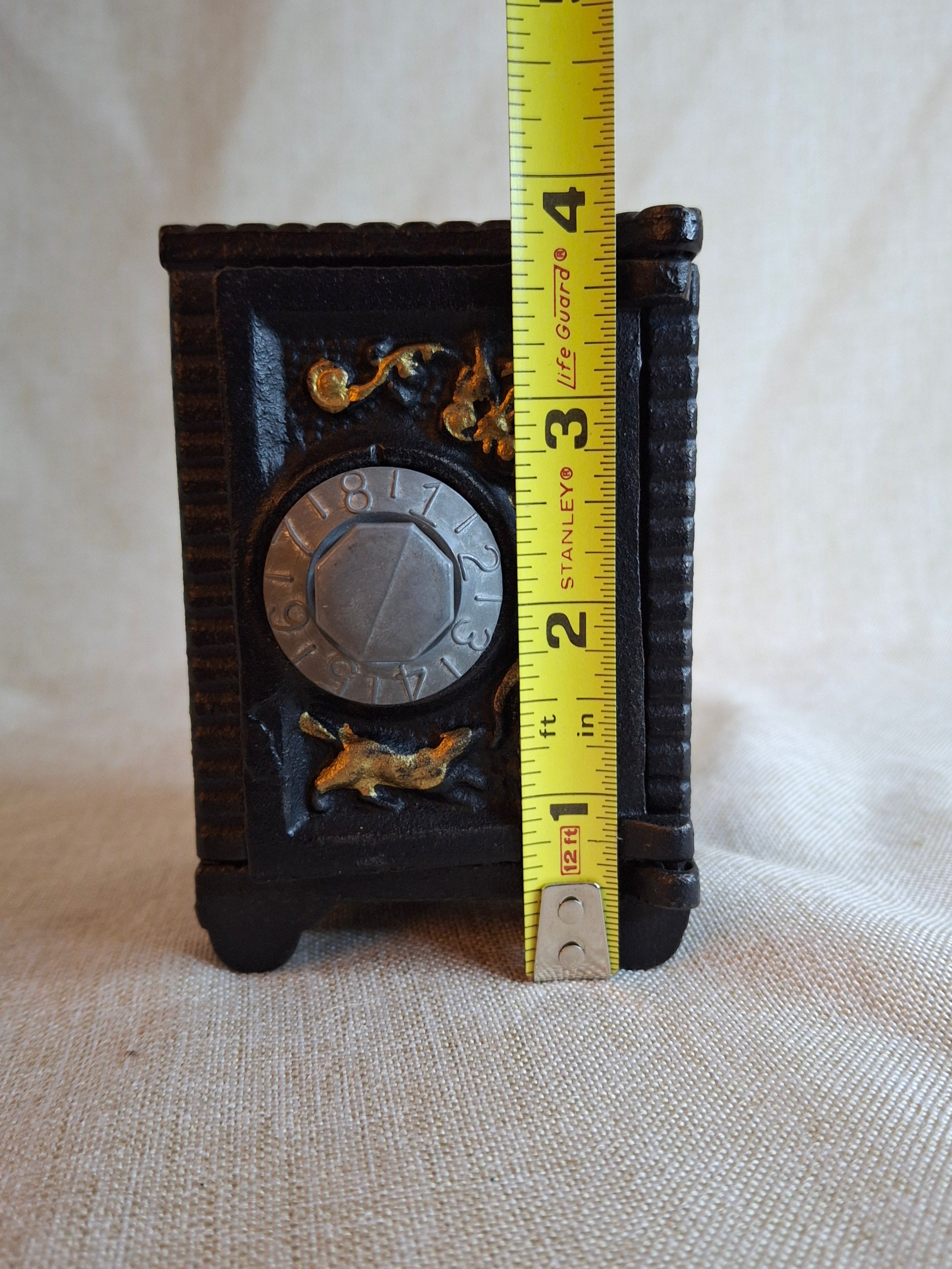 Antique Kenton Toys Cast Iron "Angel" Safe Still Bank 1911 Boy Dog Combination