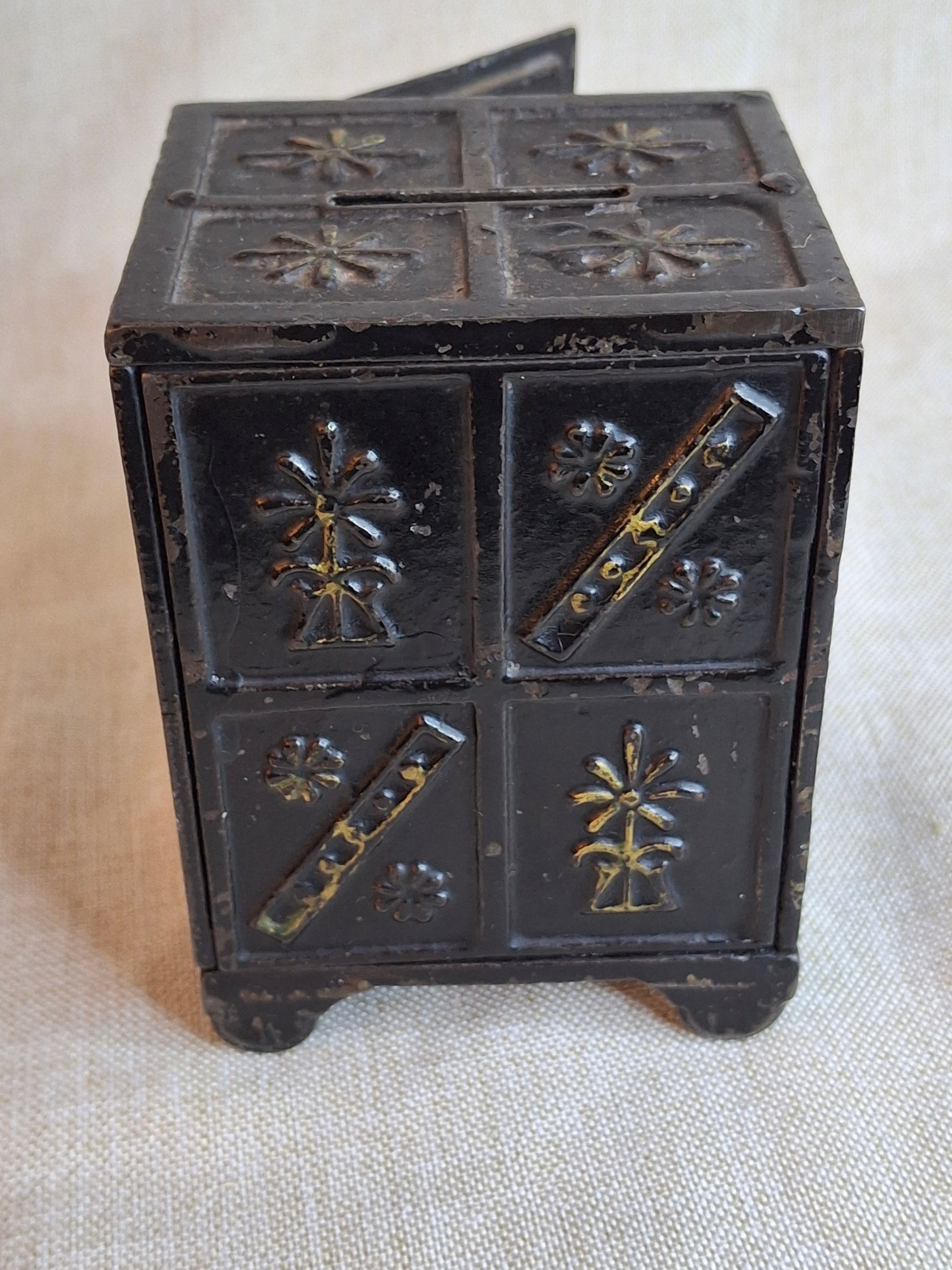 Antique Kyser & Rex Cast Iron Still Safe Bank Security Safe Deposit Working Lock Pat 1887 4"