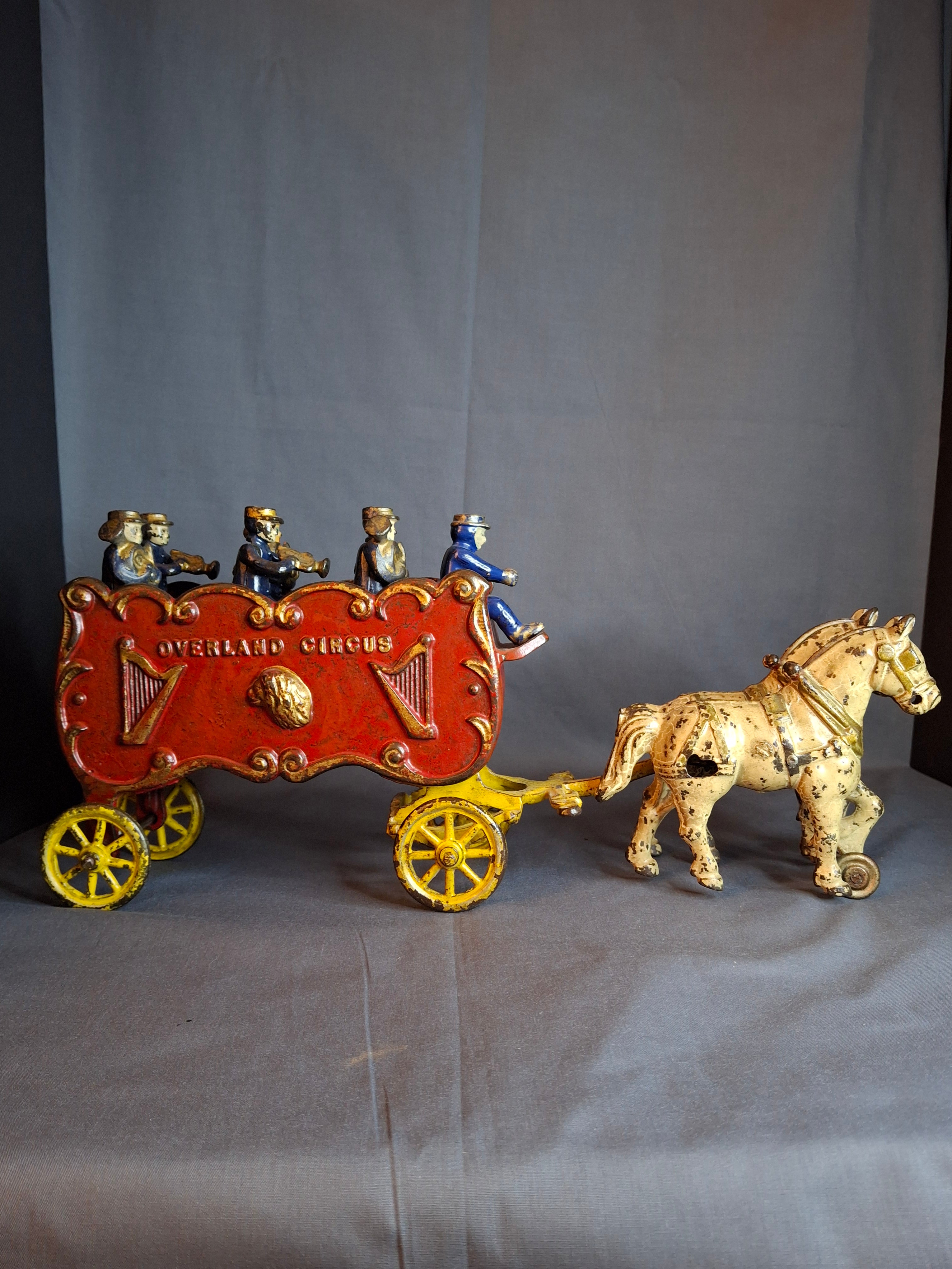Antique Kenton Overland Circus Band Wagon Cast Iron Toy Original Paint Prewar
