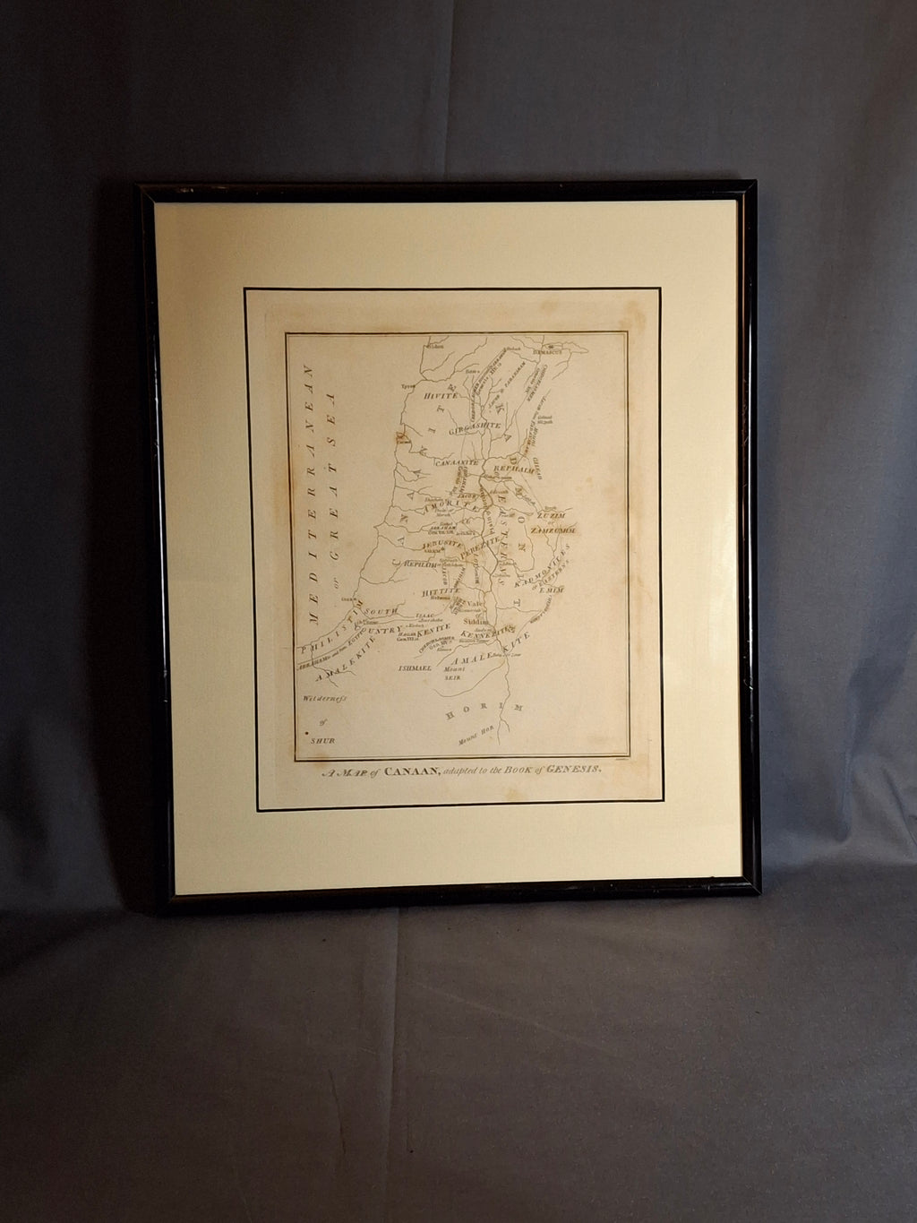 1836 Charles Taylor Antique Map of Canaan Book of Genesis Holy Land Engraving