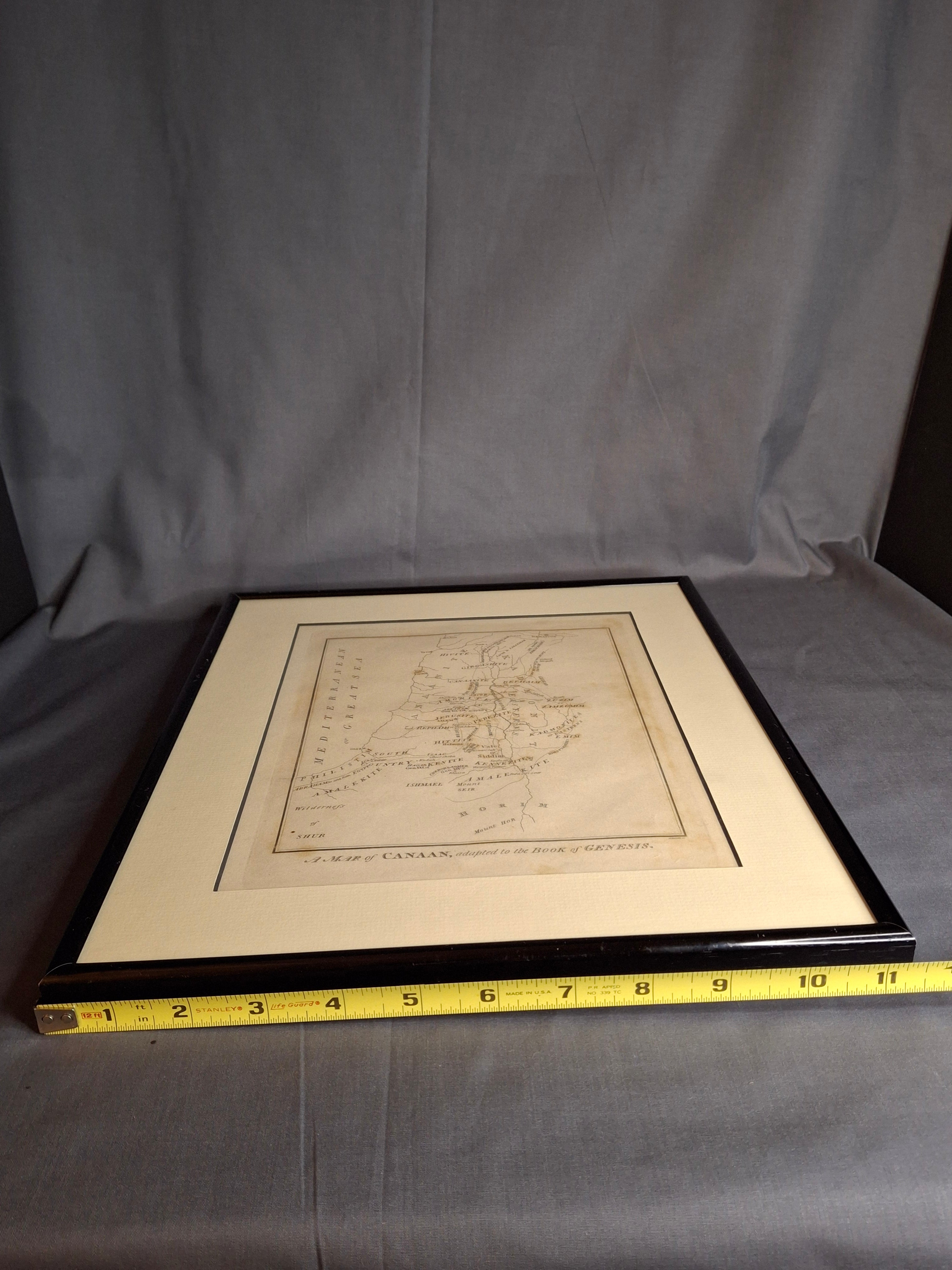 1836 Charles Taylor Antique Map of Canaan Book of Genesis Holy Land Engraving