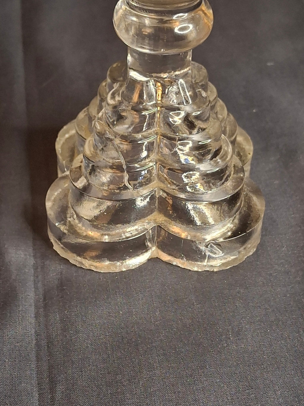 Antique EAPG Heart Pattern Miniature Oil Lamp Whale Oil Kerosene Font 19th Century
