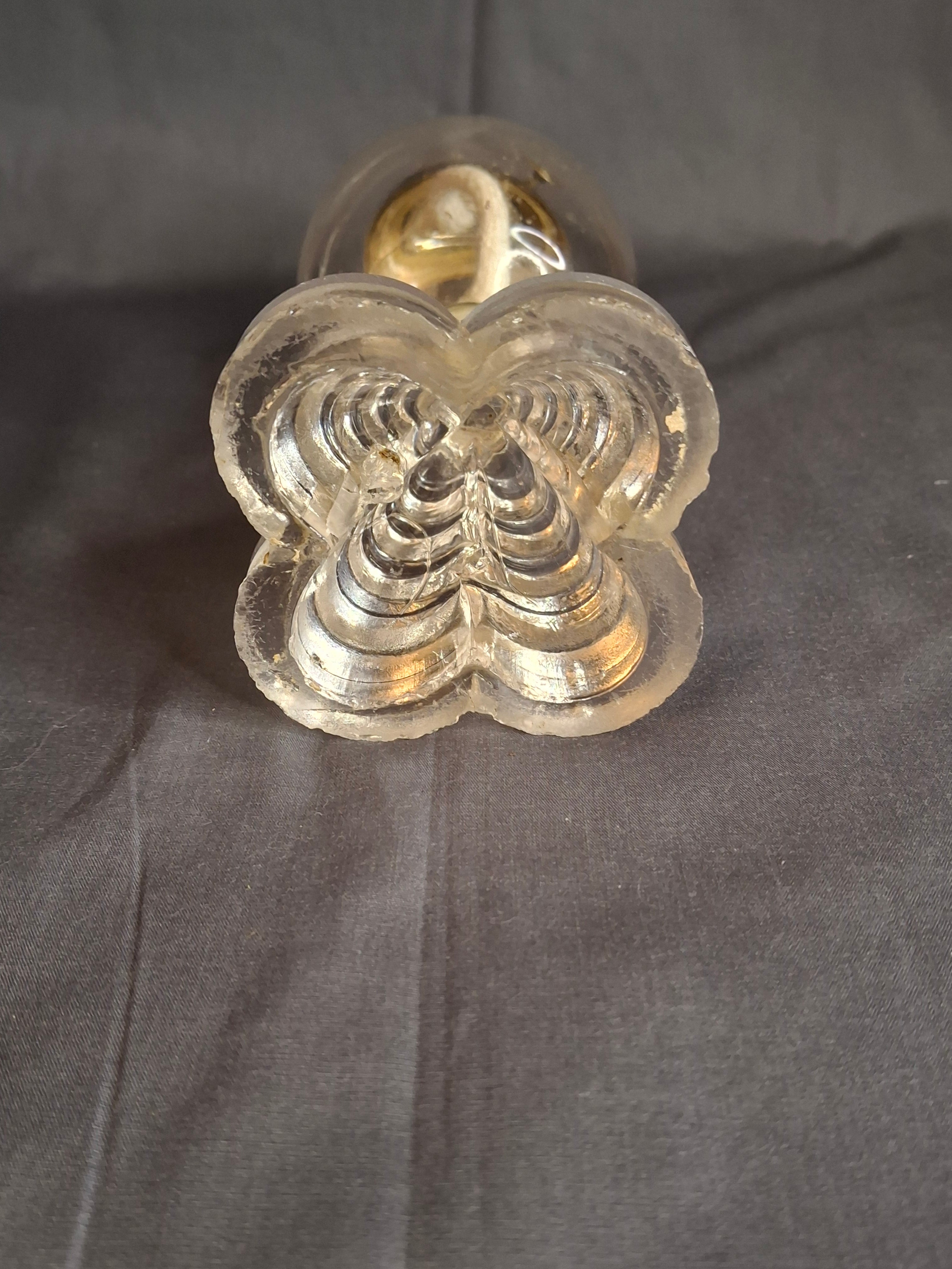 Antique EAPG Heart Pattern Miniature Oil Lamp Whale Oil Kerosene Font 19th Century