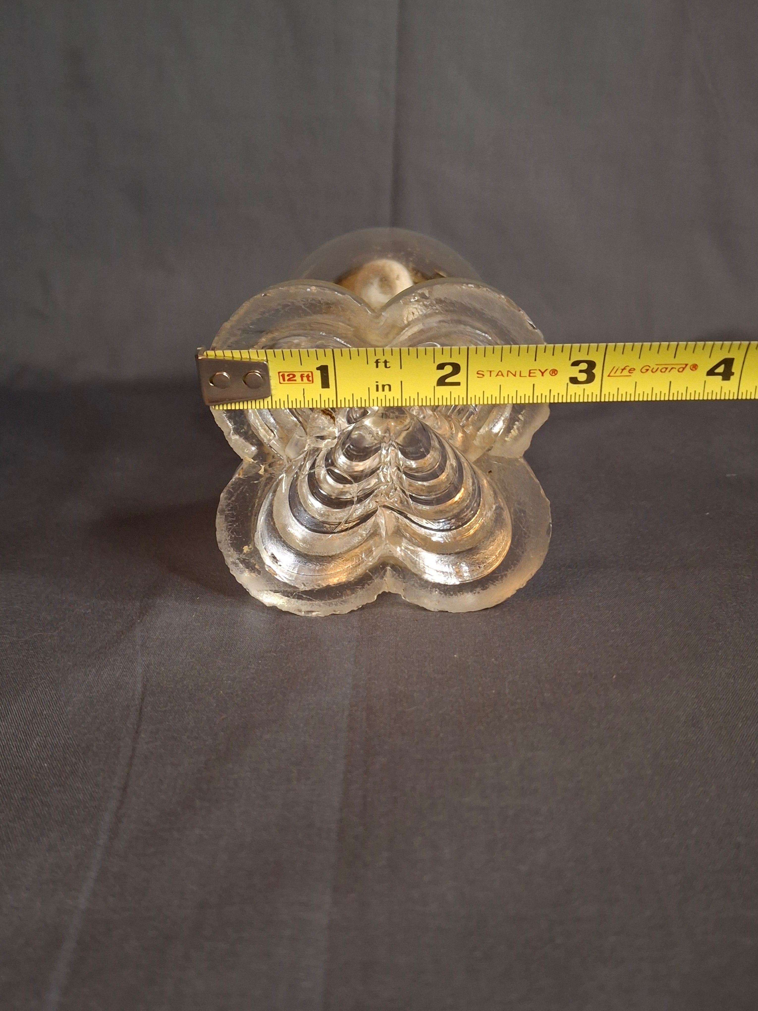 Antique EAPG Heart Pattern Miniature Oil Lamp Whale Oil Kerosene Font 19th Century