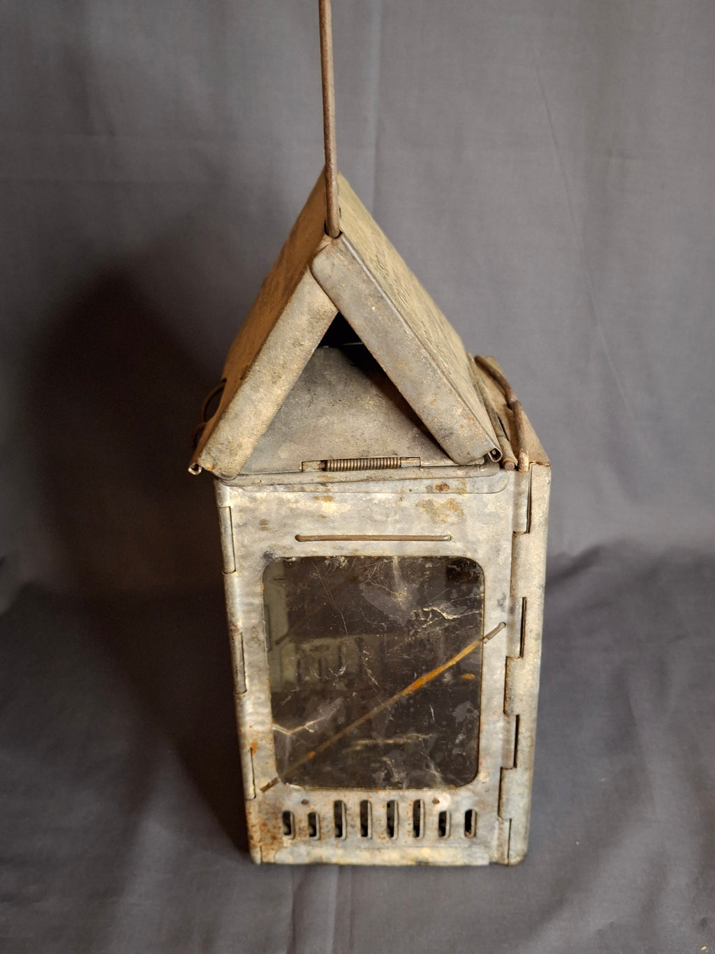Antique WWI Stonebridge Folding Lantern 1906 Pat US Army Medical Corps Trench Light Mica Windows