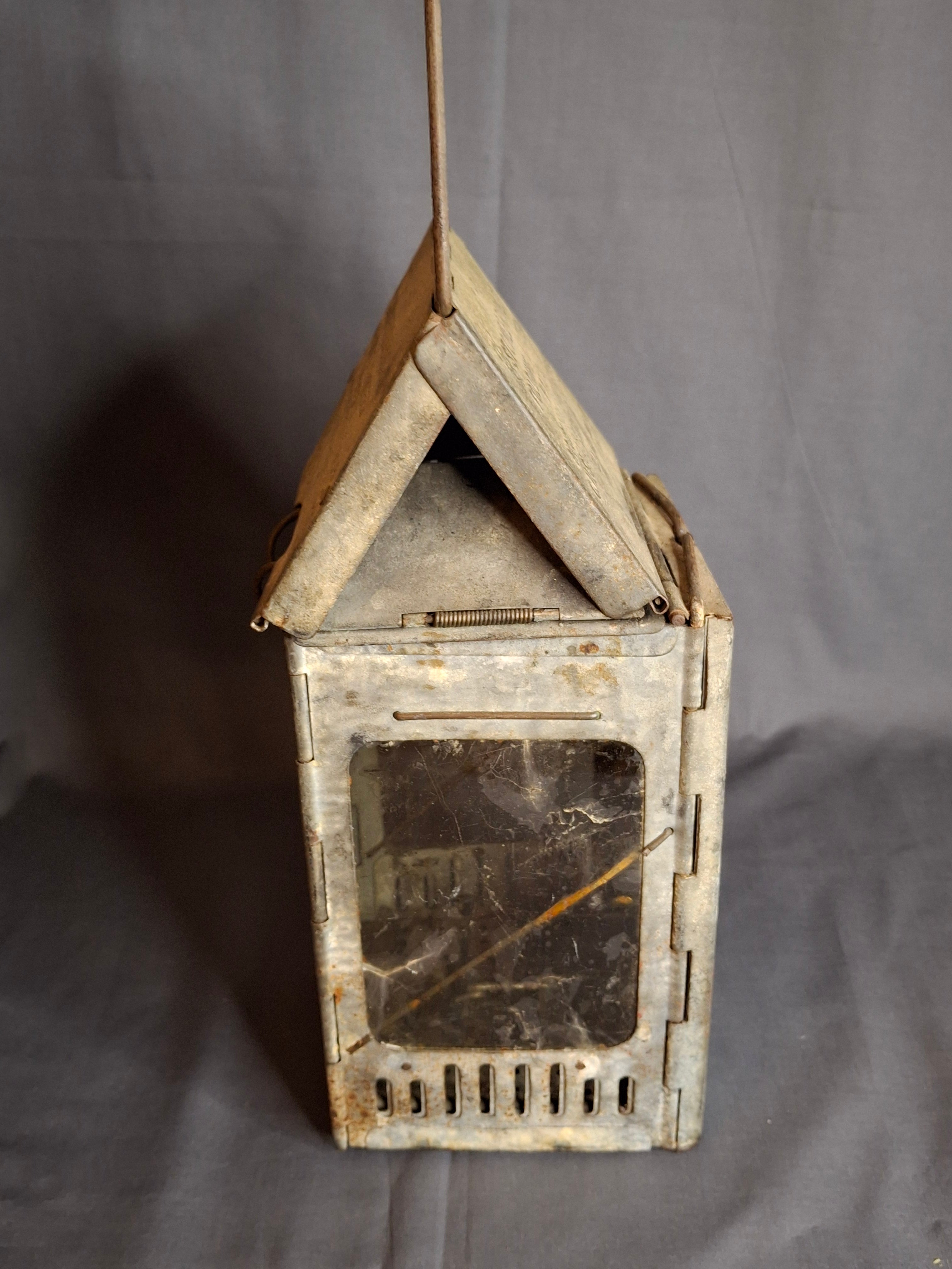 Antique WWI Stonebridge Folding Lantern 1906 Pat US Army Medical Corps Trench Light Mica Windows