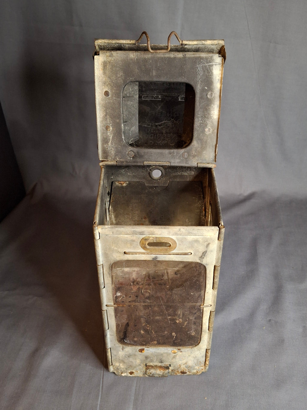 Antique WWI Stonebridge Folding Lantern 1906 Pat US Army Medical Corps Trench Light Mica Windows