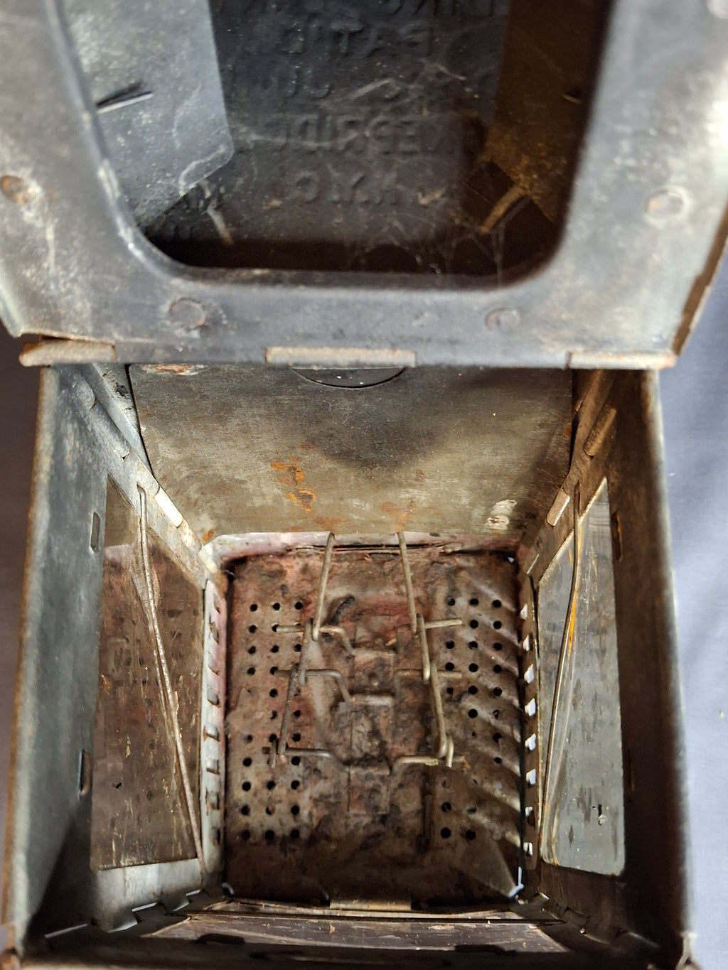 Antique WWI Stonebridge Folding Lantern 1906 Pat US Army Medical Corps Trench Light Mica Windows