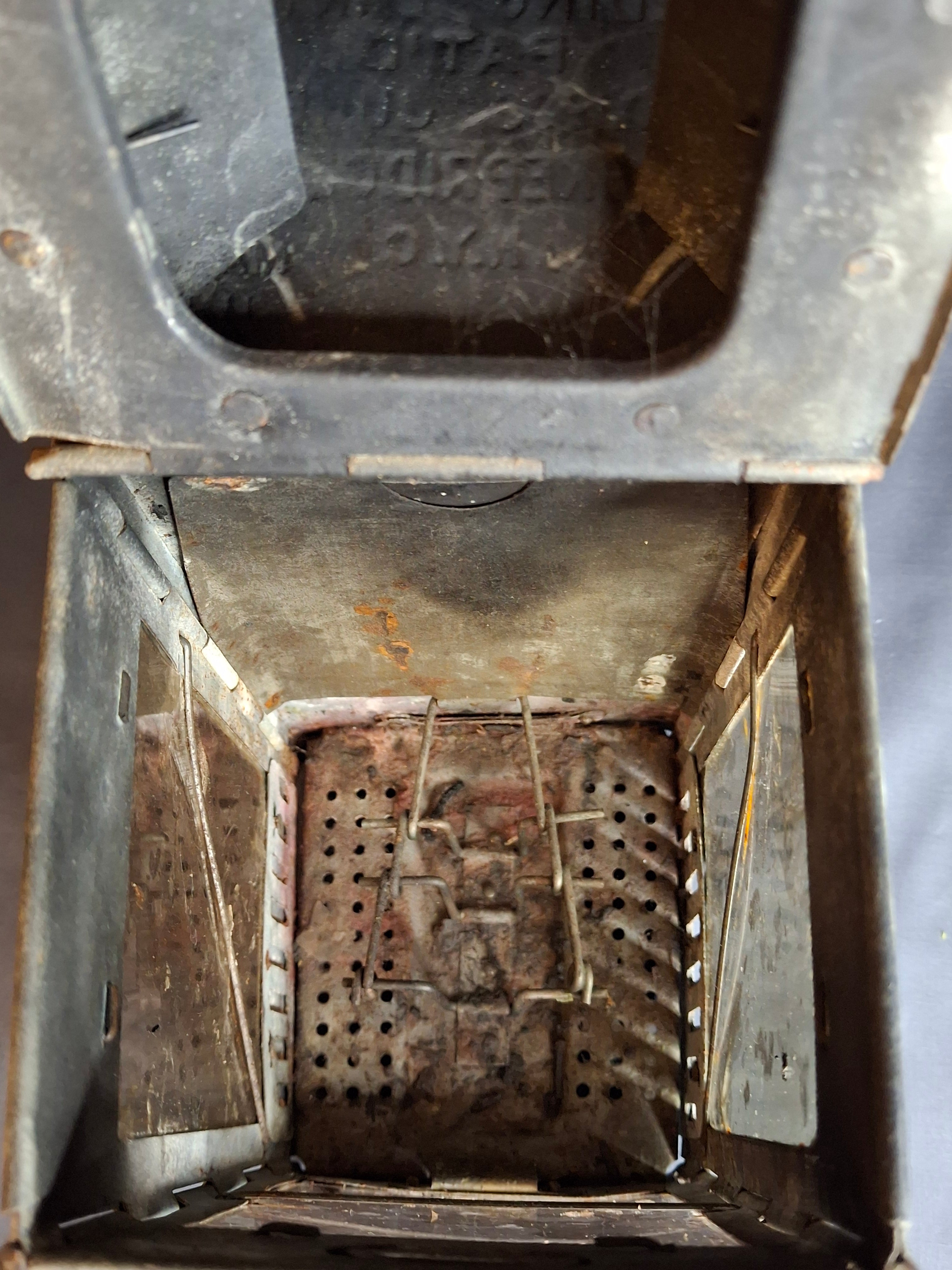 Antique WWI Stonebridge Folding Lantern 1906 Pat US Army Medical Corps Trench Light Mica Windows