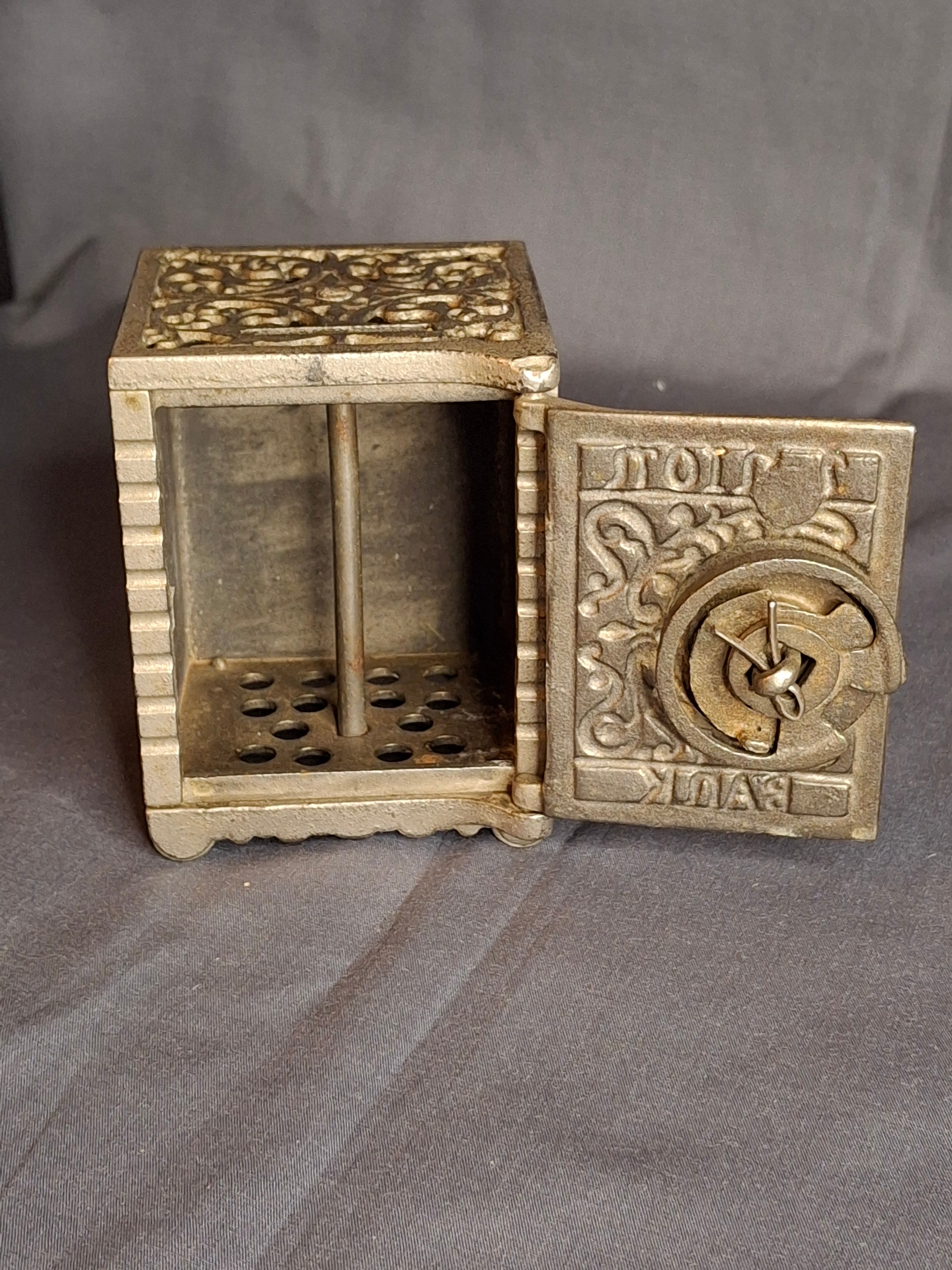 Antique Kenton Brand Union Bank Cast Iron Safe Still Coin Bank, Circa 1910