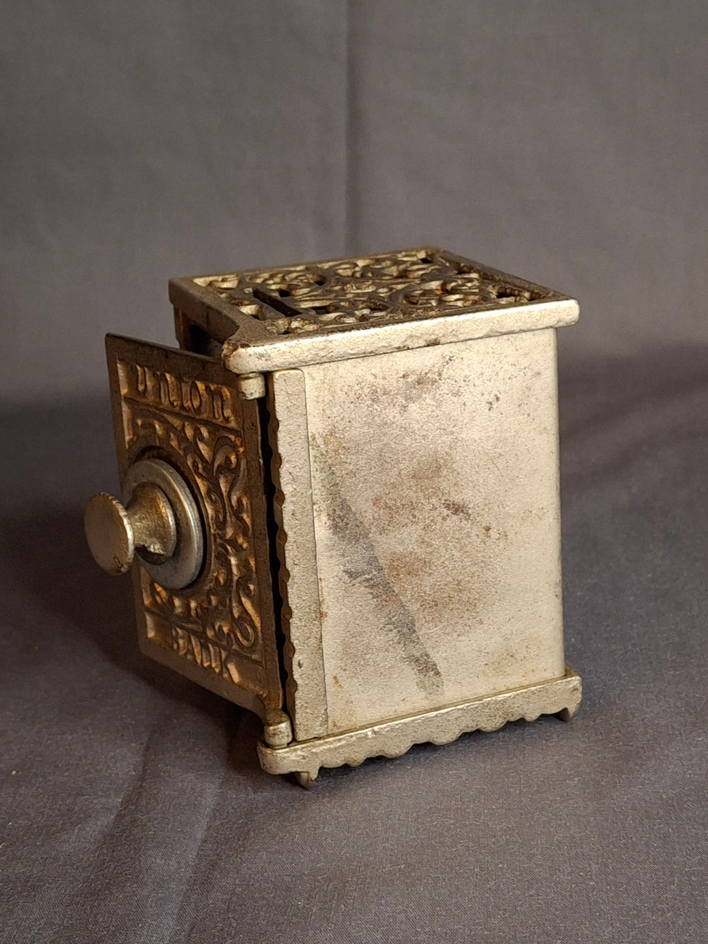 Antique Kenton Brand Union Bank Cast Iron Safe Still Coin Bank, Circa 1910