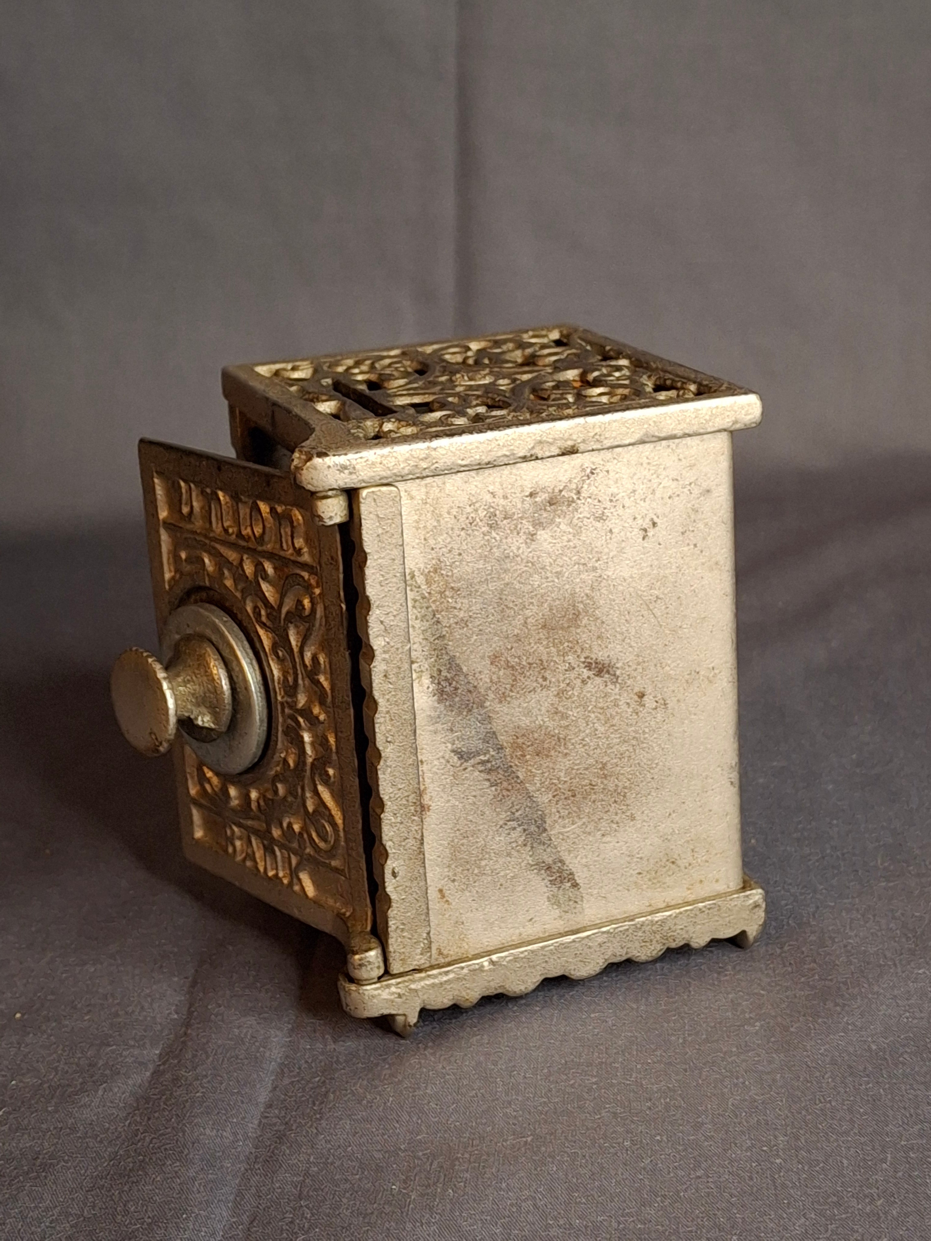 Antique Kenton Brand Union Bank Cast Iron Safe Still Coin Bank, Circa 1910