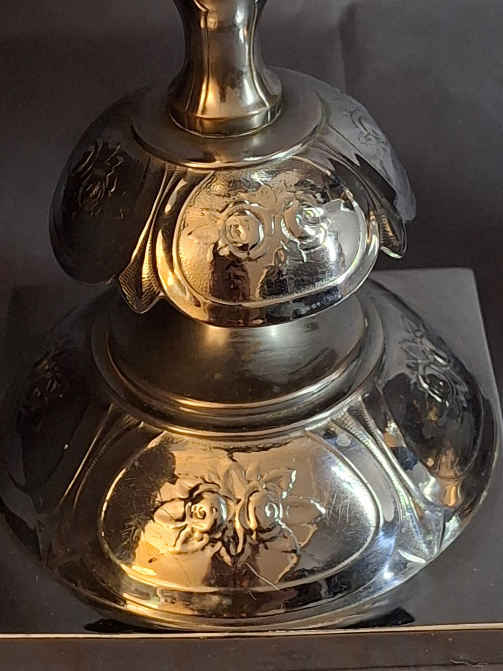 Antique Norblin Warszawa Silverplate Shabbat Candlesticks 12" Rose Judaica Pair 1890