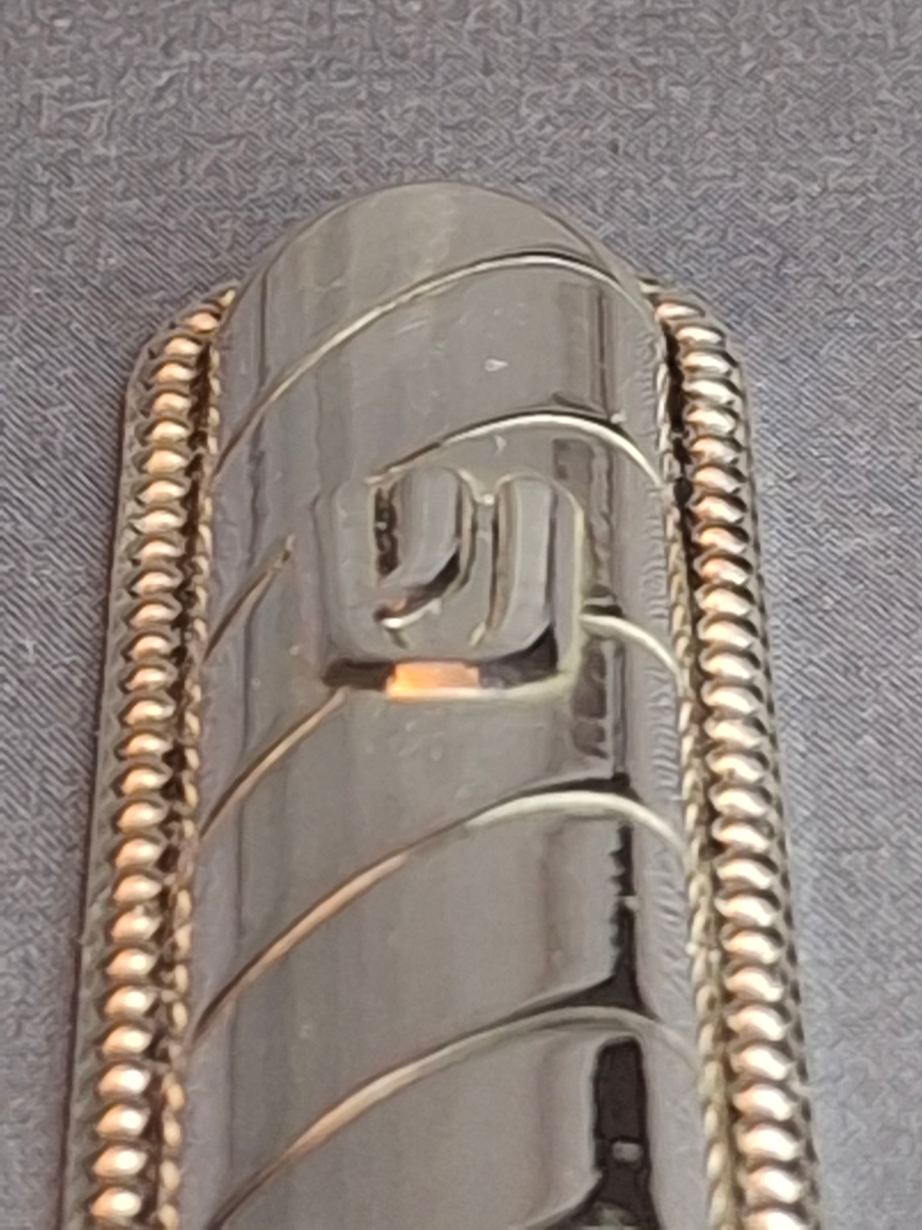 Vintage Masorett Israel Sterling Silver 925 Mezuzah Case Diagonal Ribbed Beaded